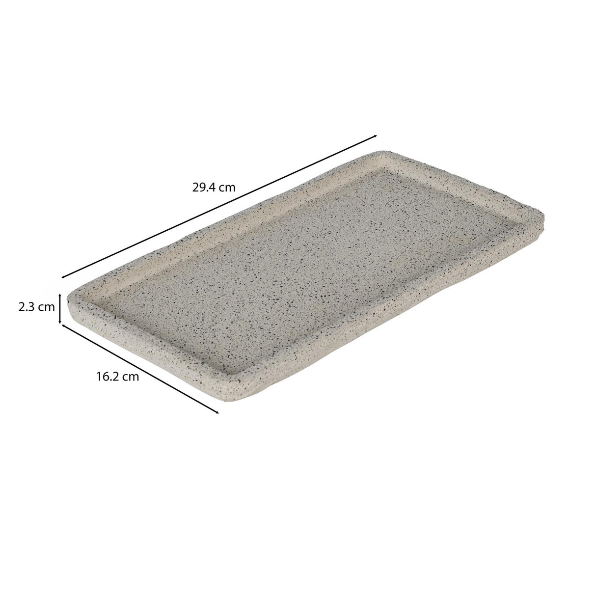 Textured Polyresin Tray- Off White