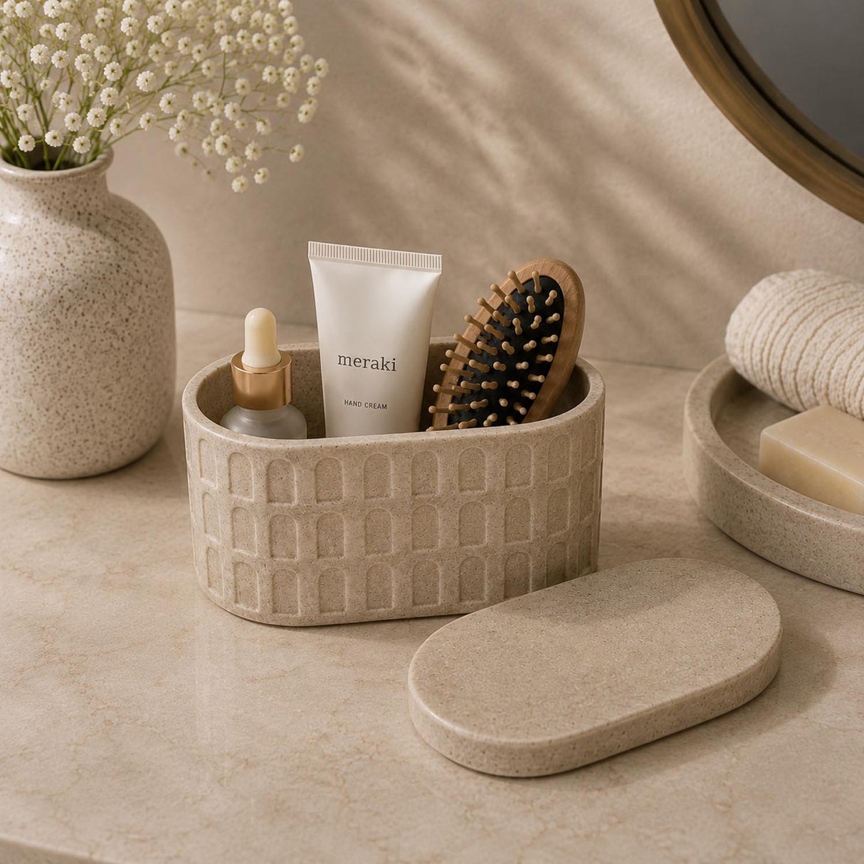 Arch Polyresin Storage Box- Sand