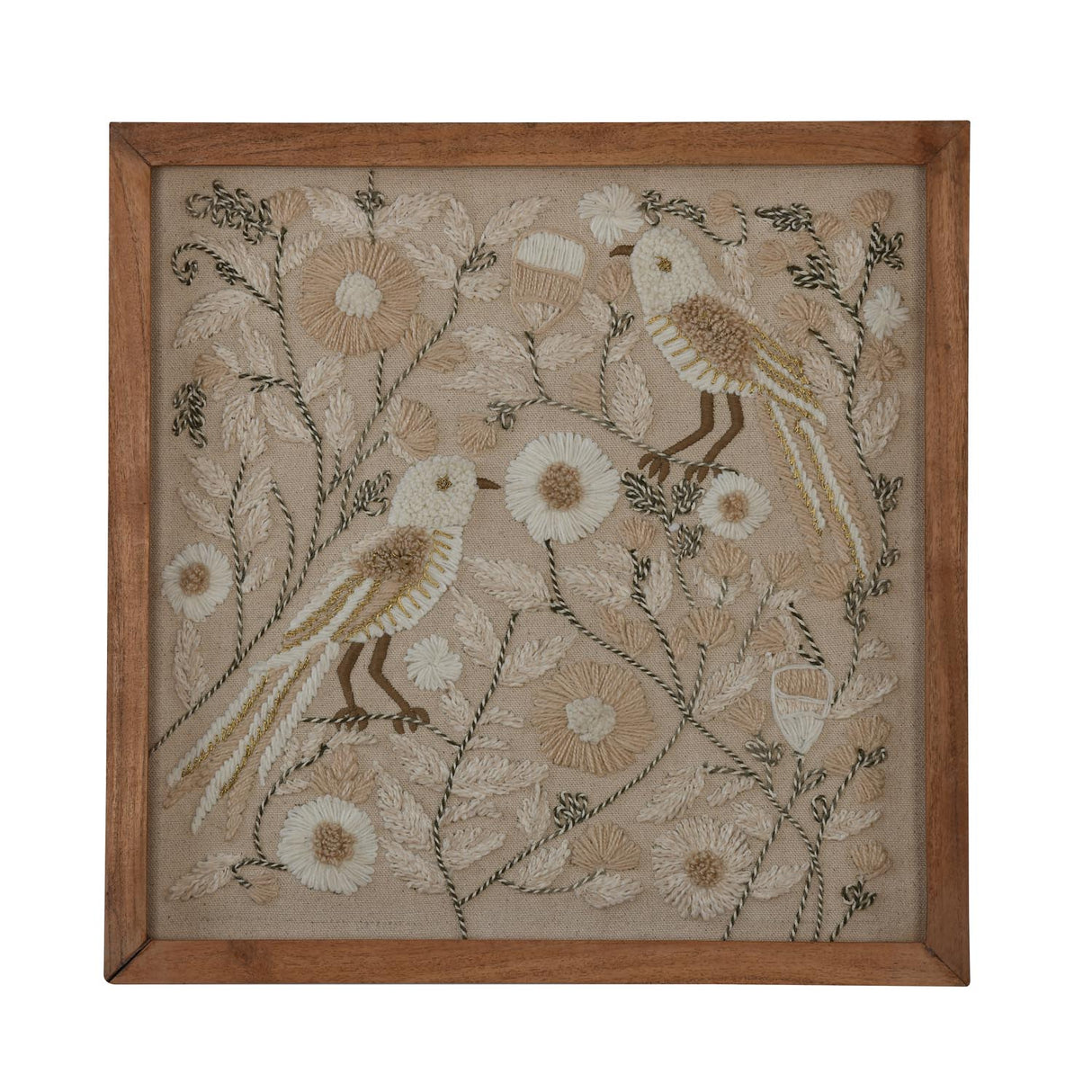 Embroidered Wall Art- Beige