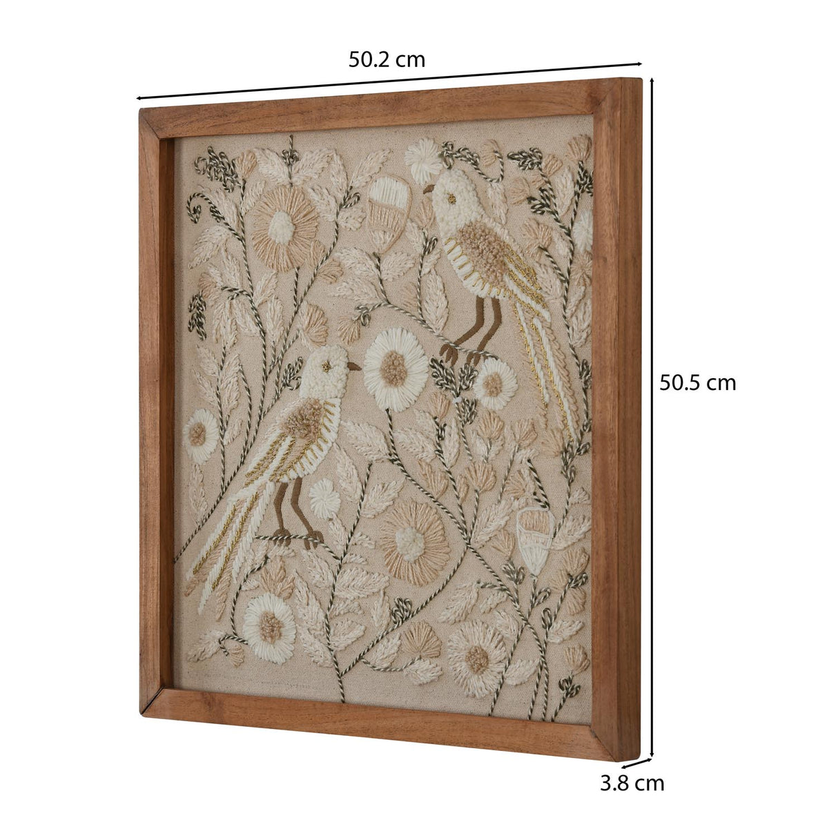 Embroidered Wall Art- Beige