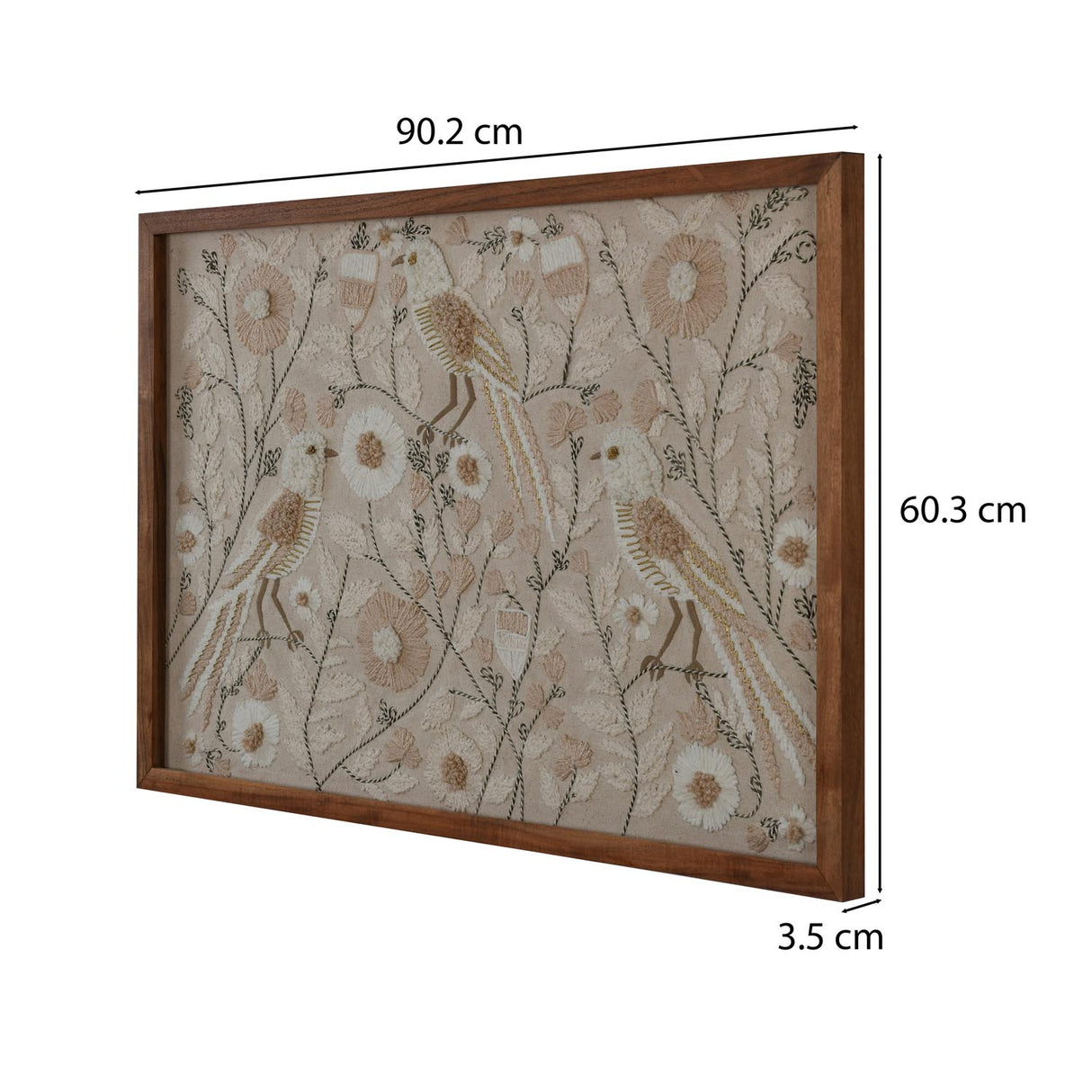 Embroidered Wall Art- Beige