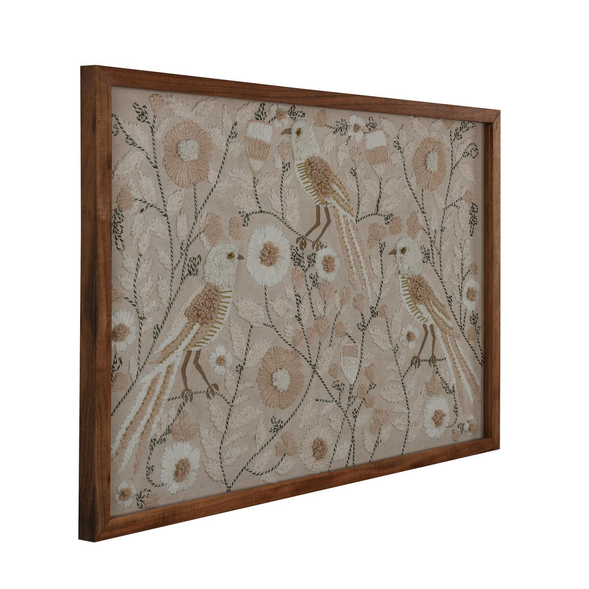 Embroidered Wall Art- Beige