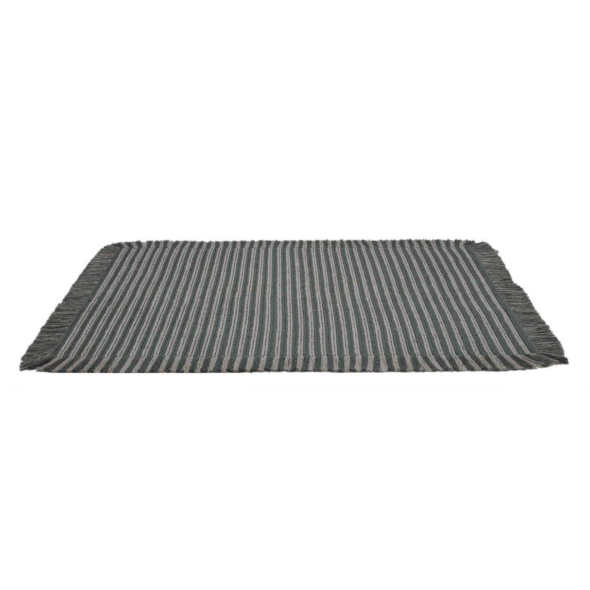 Dual Stripes Cotton 120 x 180 cm Rug- Green