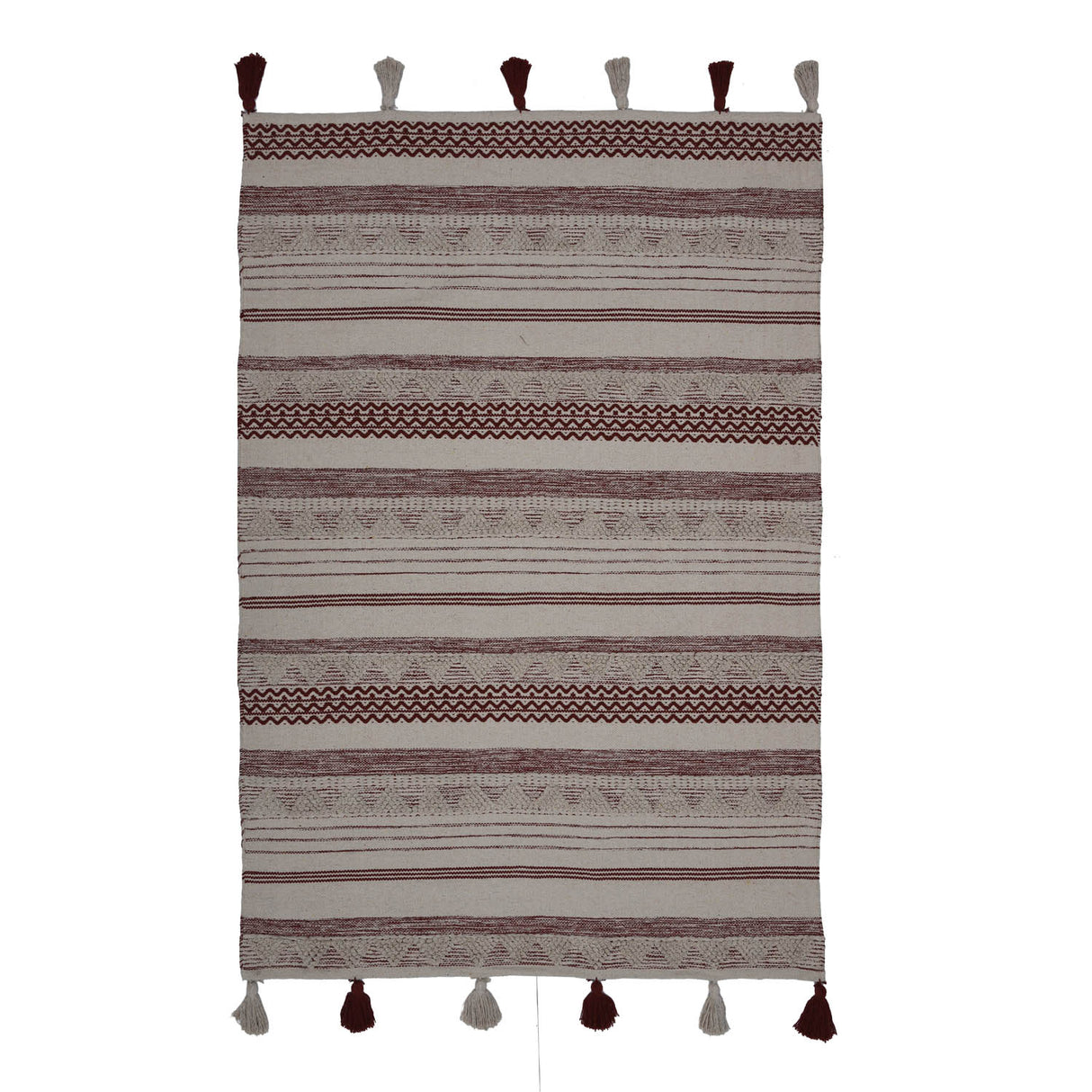 Stripes Cotton 120 x 180 cm Rug- Brown