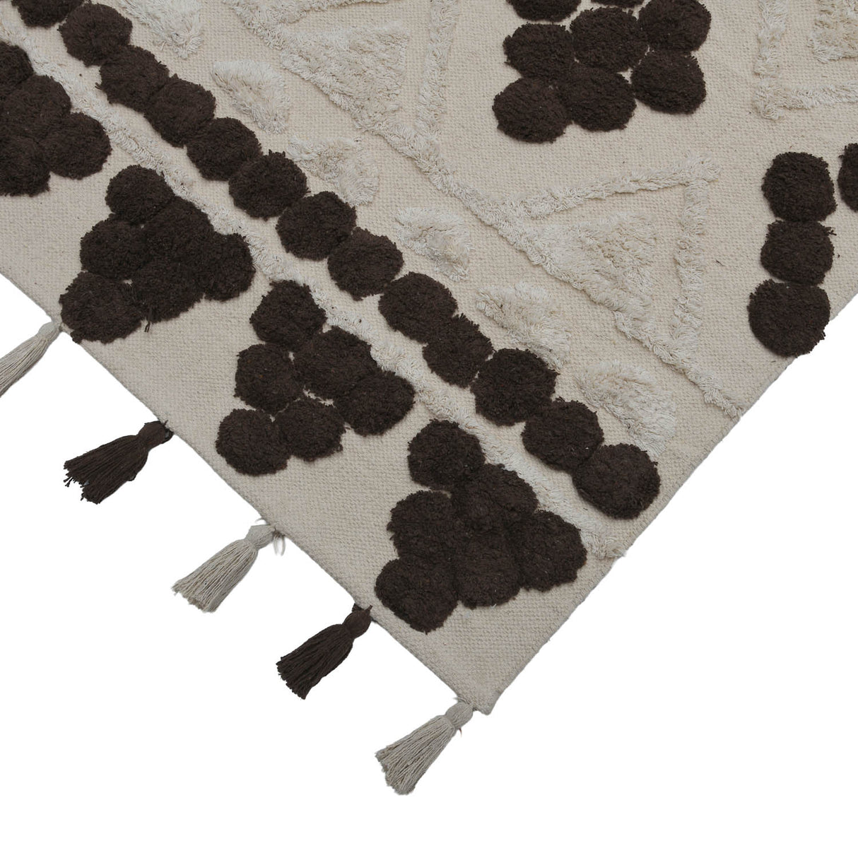 Rhombus Cotton 120 x 180 cm Rug- Beige & Brown