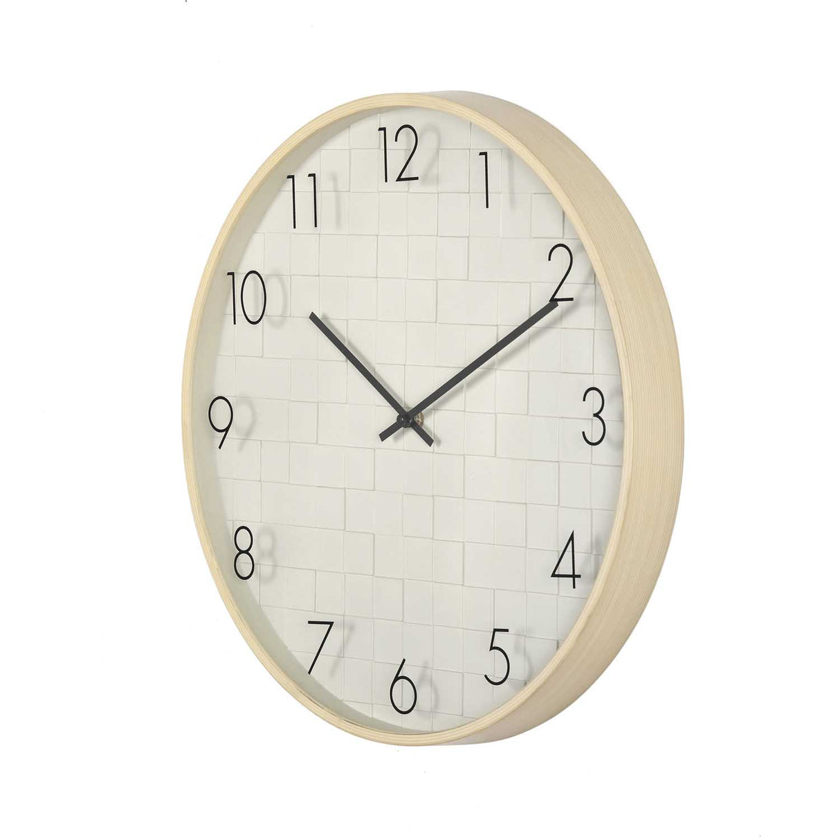 Brick Design Wall Clock- Off White
