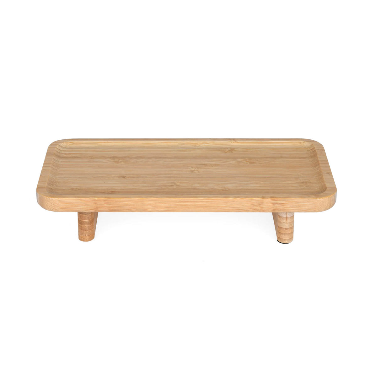 Bamboo Serving Plate with 2 Legs- Beige
