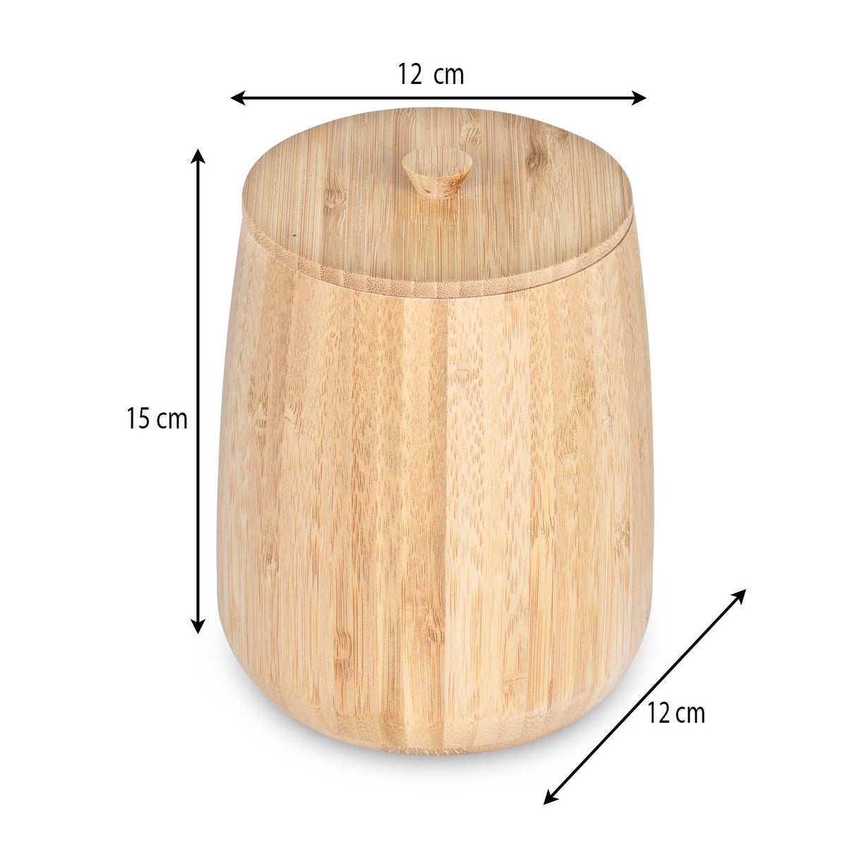 Bamboo Cannister with Lid- Large, Beige