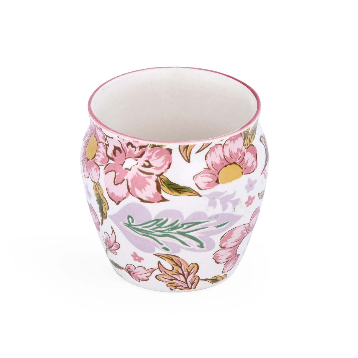Floral Kulhad Mug- Pink