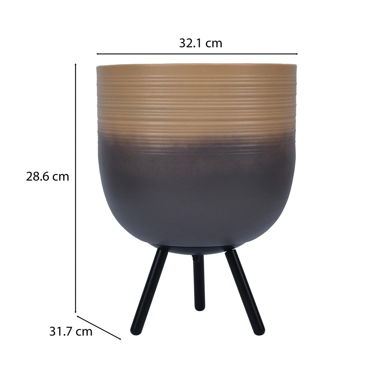 Ombre Metal Trio Stand Planter- Beige