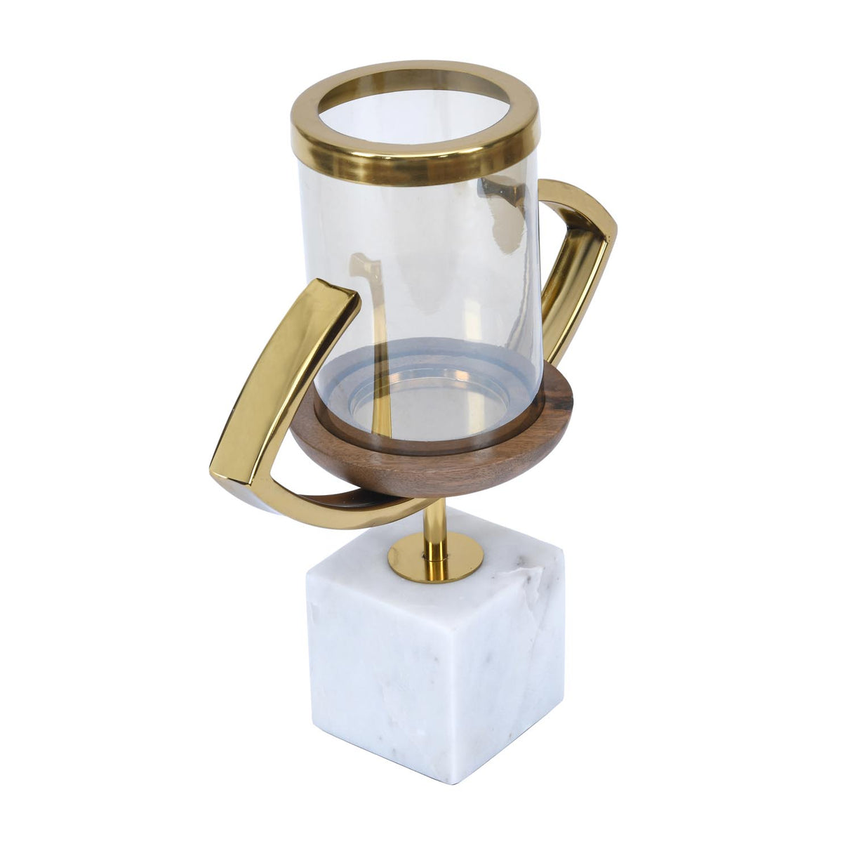 Decorative Eye Shape Candle Holder- Gold & White