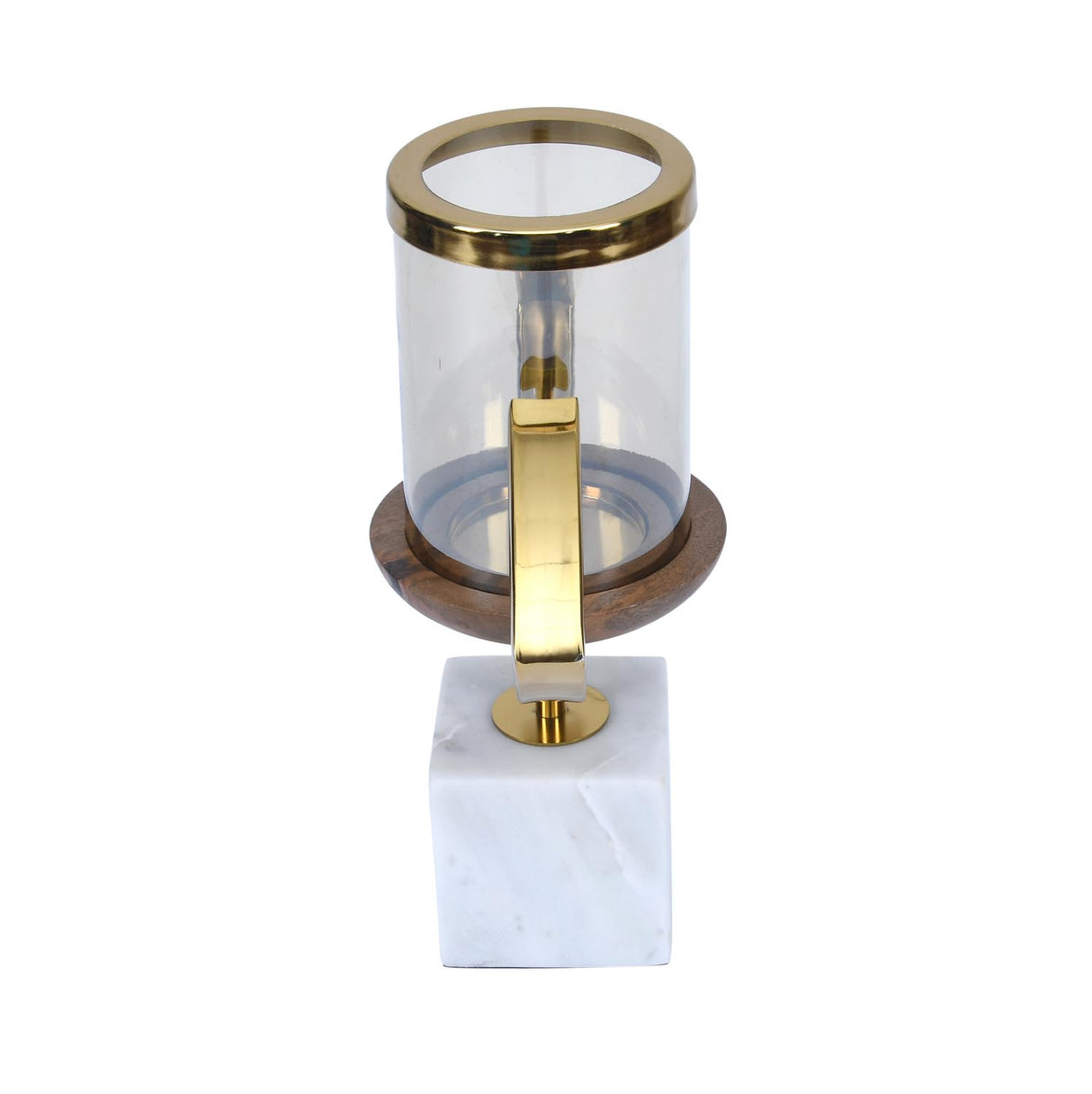 Decorative Eye Shape Candle Holder- Gold & White