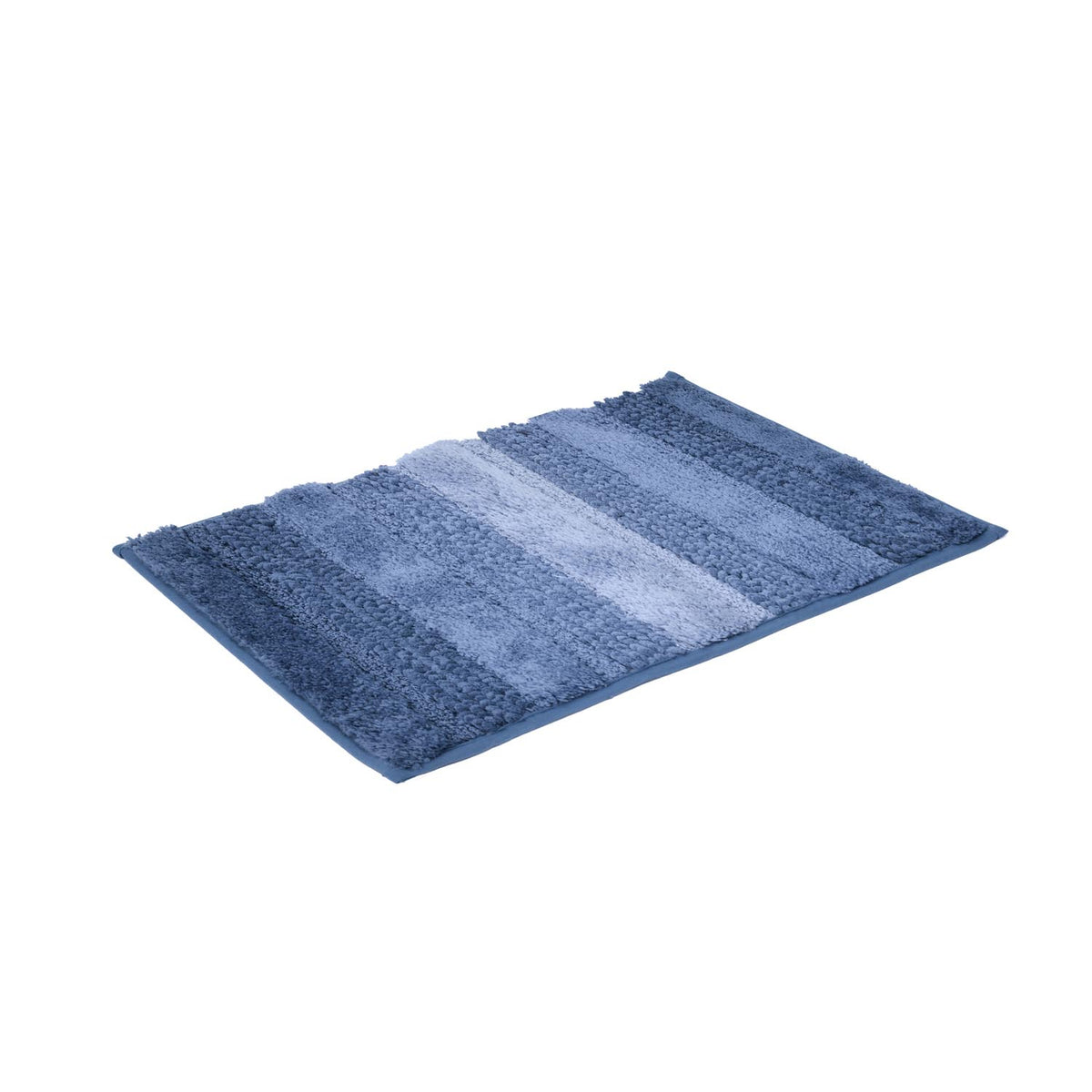 Dual Pattern Polyester 16" x 24" Bath Mat- Blue