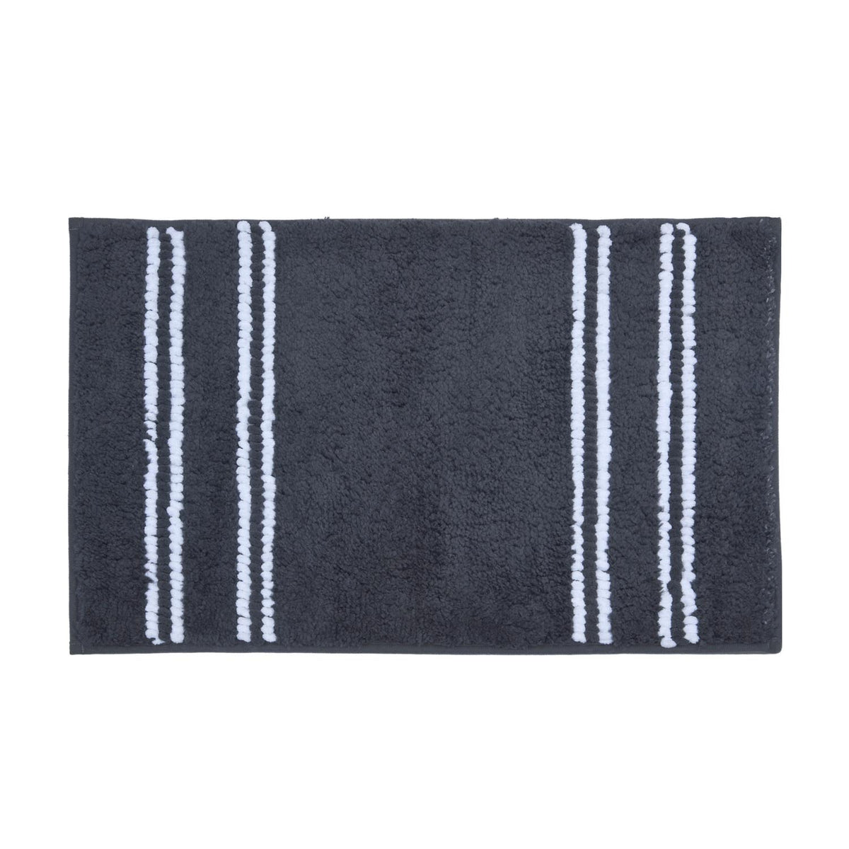 Dual Pattern Polyester 16" x 24" Bath Mat- Dark Blue