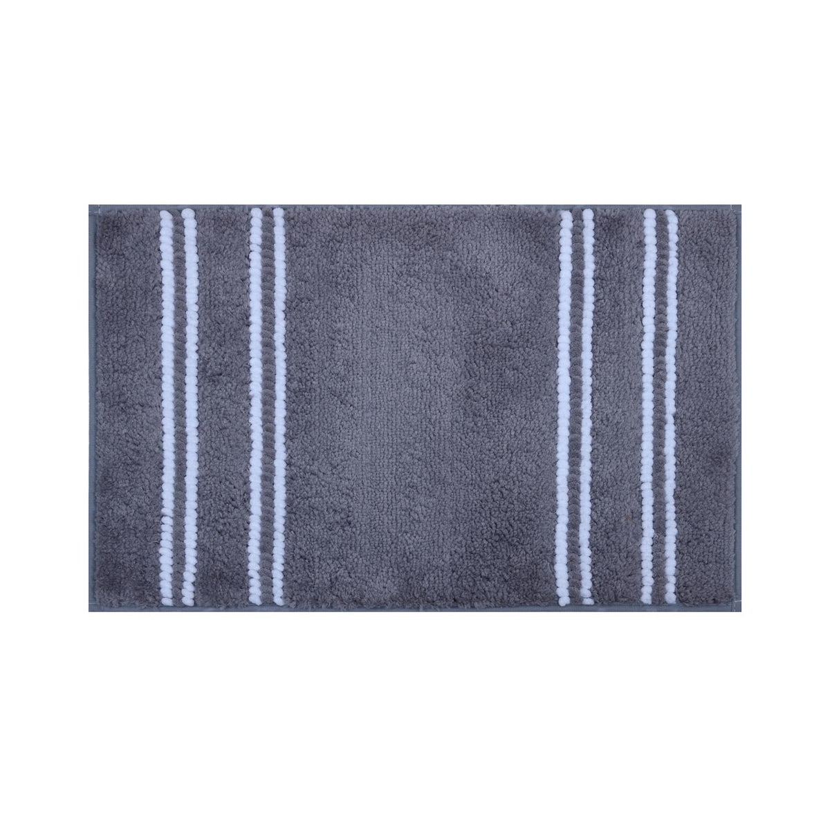 Dual Pattern Polyester 16" x 24" Bath Mat- Light Grey