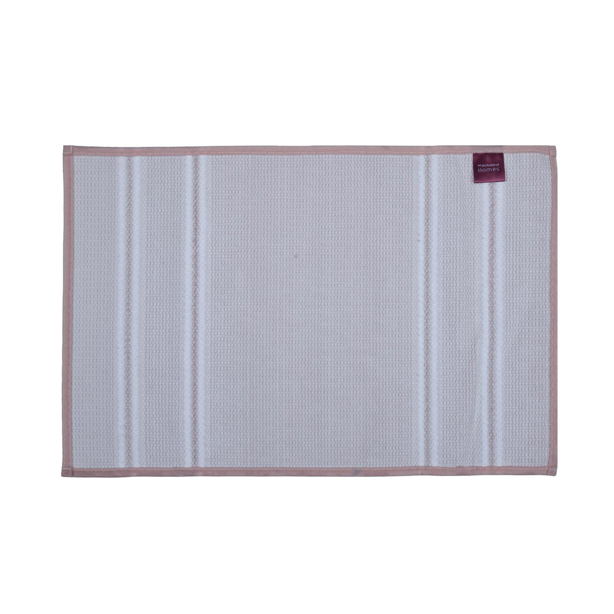 Dual Pattern Polyester 16" x 24" Bath Mat- Blush