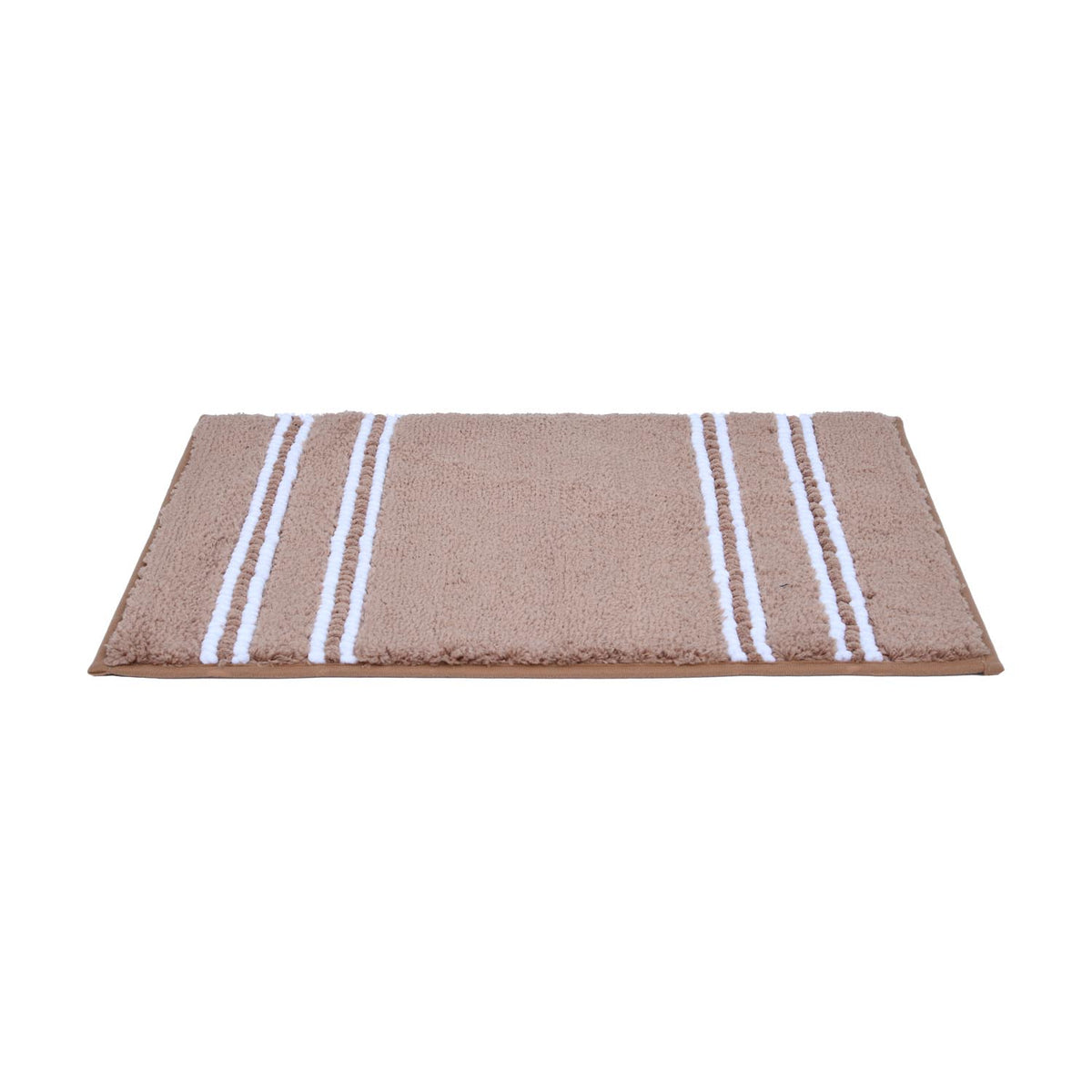 Dual Pattern Polyester 16" x 24" Bath Mat- Light Brown
