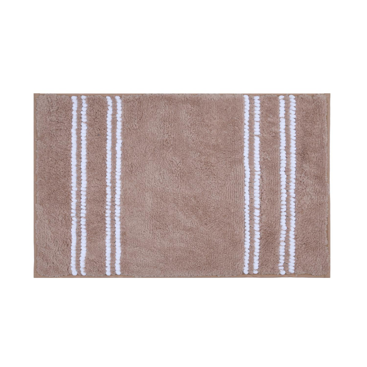 Dual Pattern Polyester 16" x 24" Bath Mat- Light Brown
