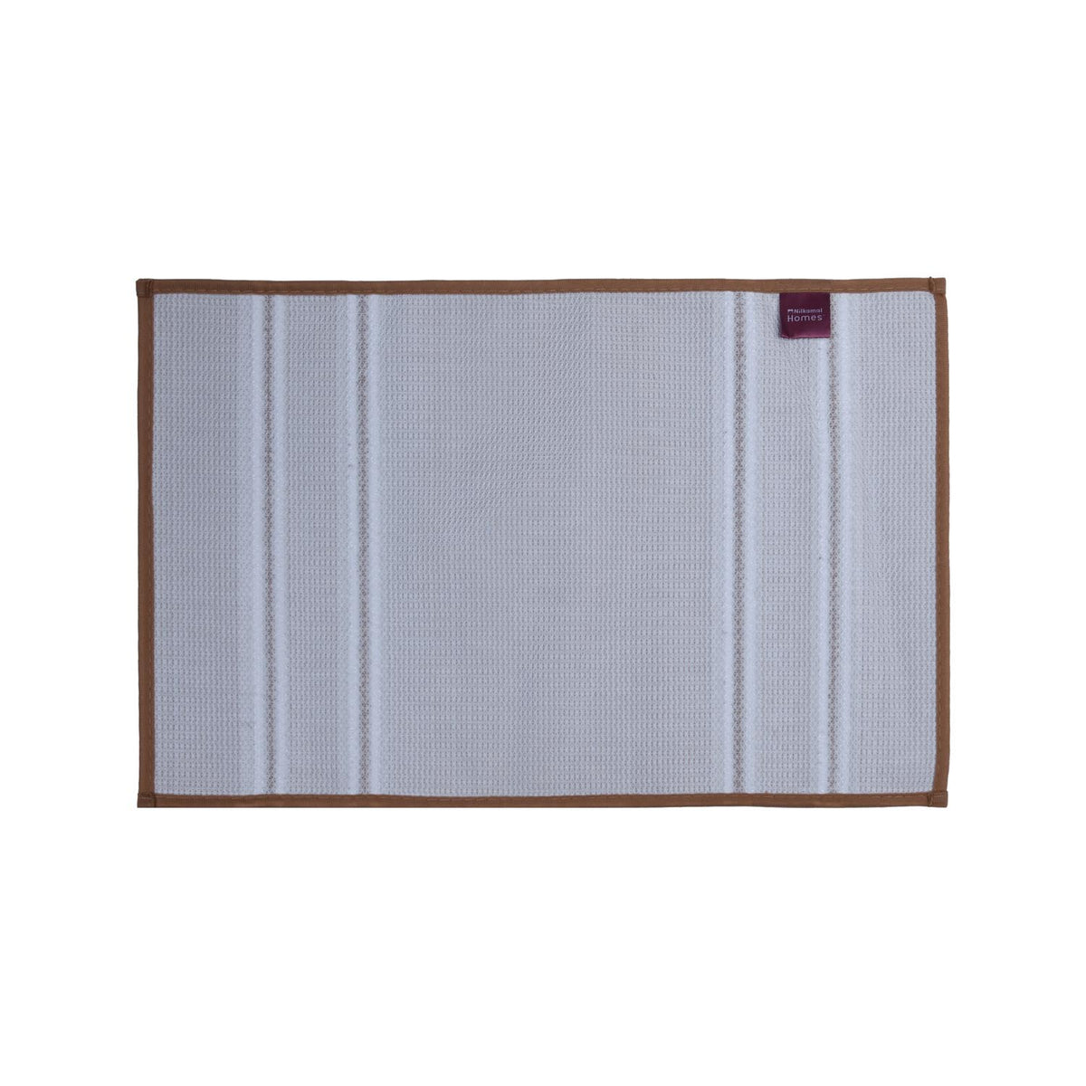 Dual Pattern Polyester 16" x 24" Bath Mat- Light Brown