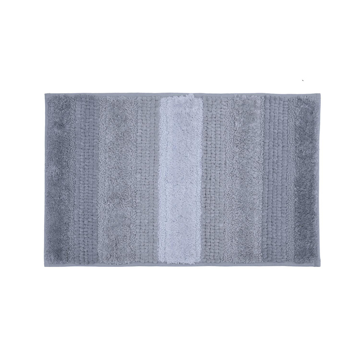 Dual Pattern Polyester 16" x 24" Bath Mat- Grey