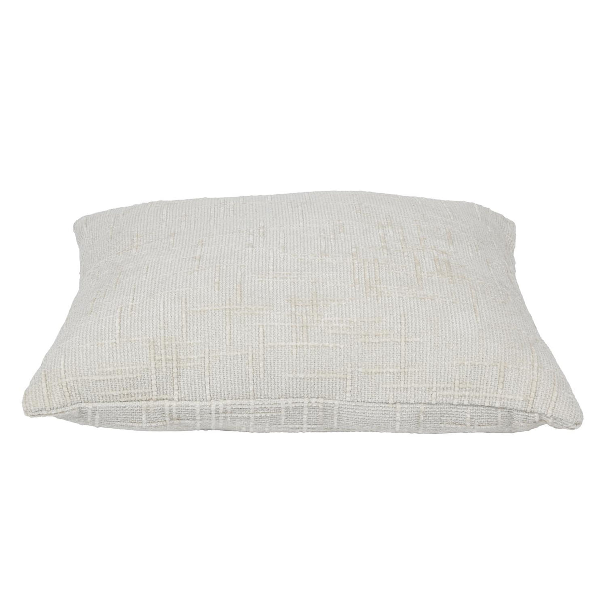 Slub Polyester 50 x 50 cm Filled Cushion- Cream