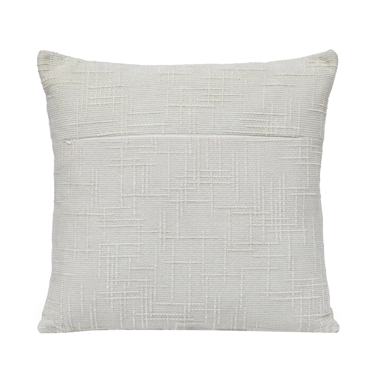 Slub Polyester 50 x 50 cm Filled Cushion- Cream