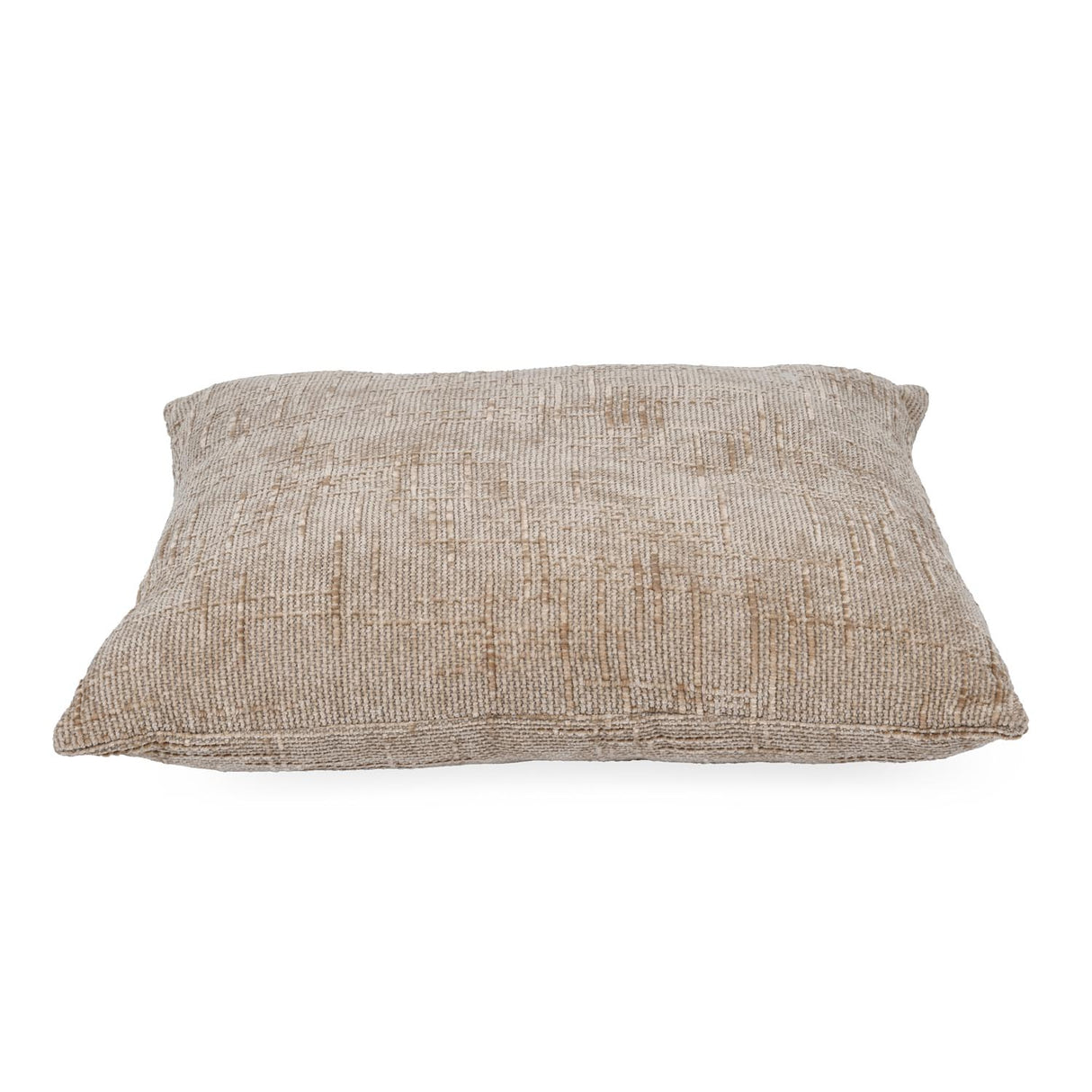 Slub Polyester 50 x 50 cm Filled Cushion- Taupe