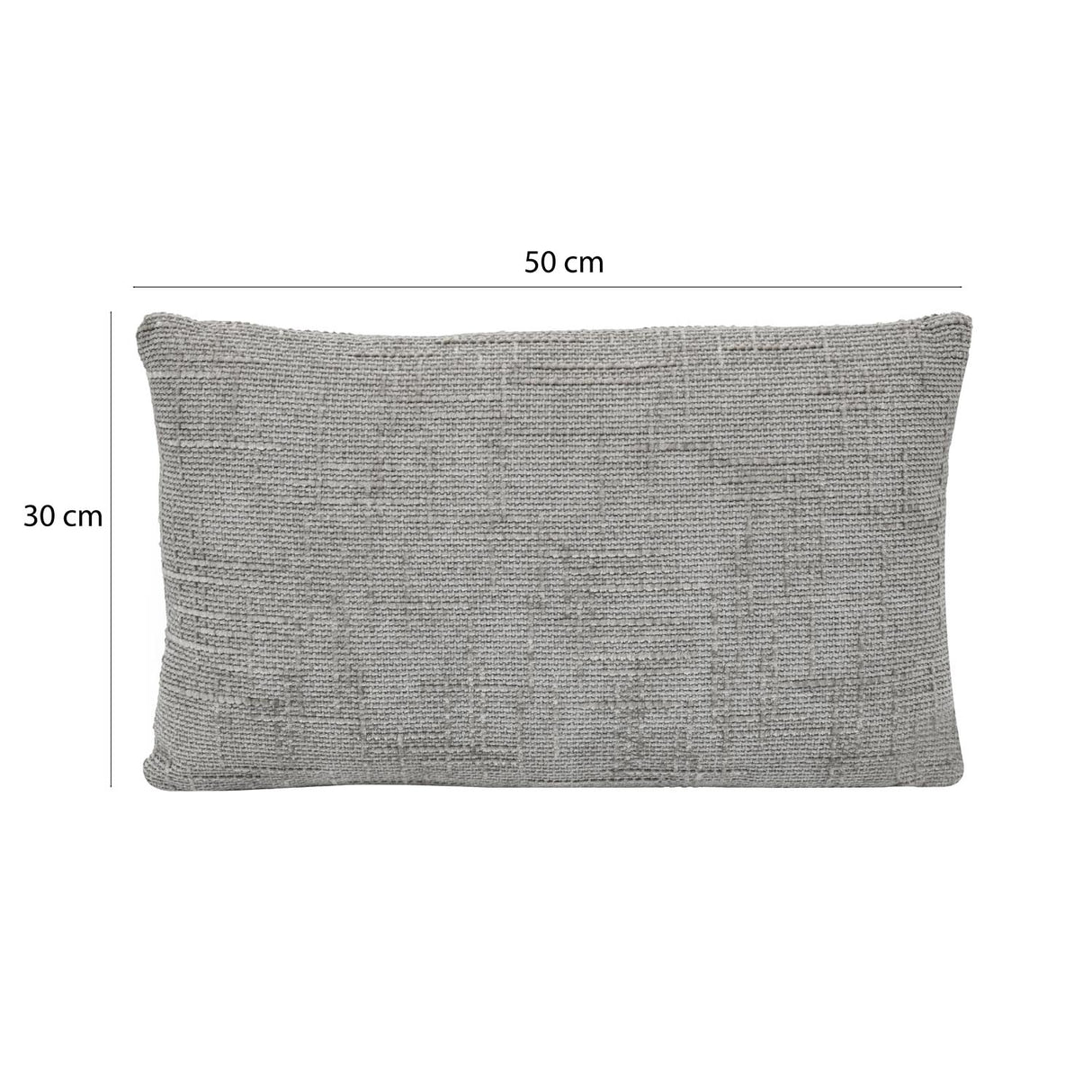 Slub Polyester 50 x 30 cm Filled Cushion- Grey