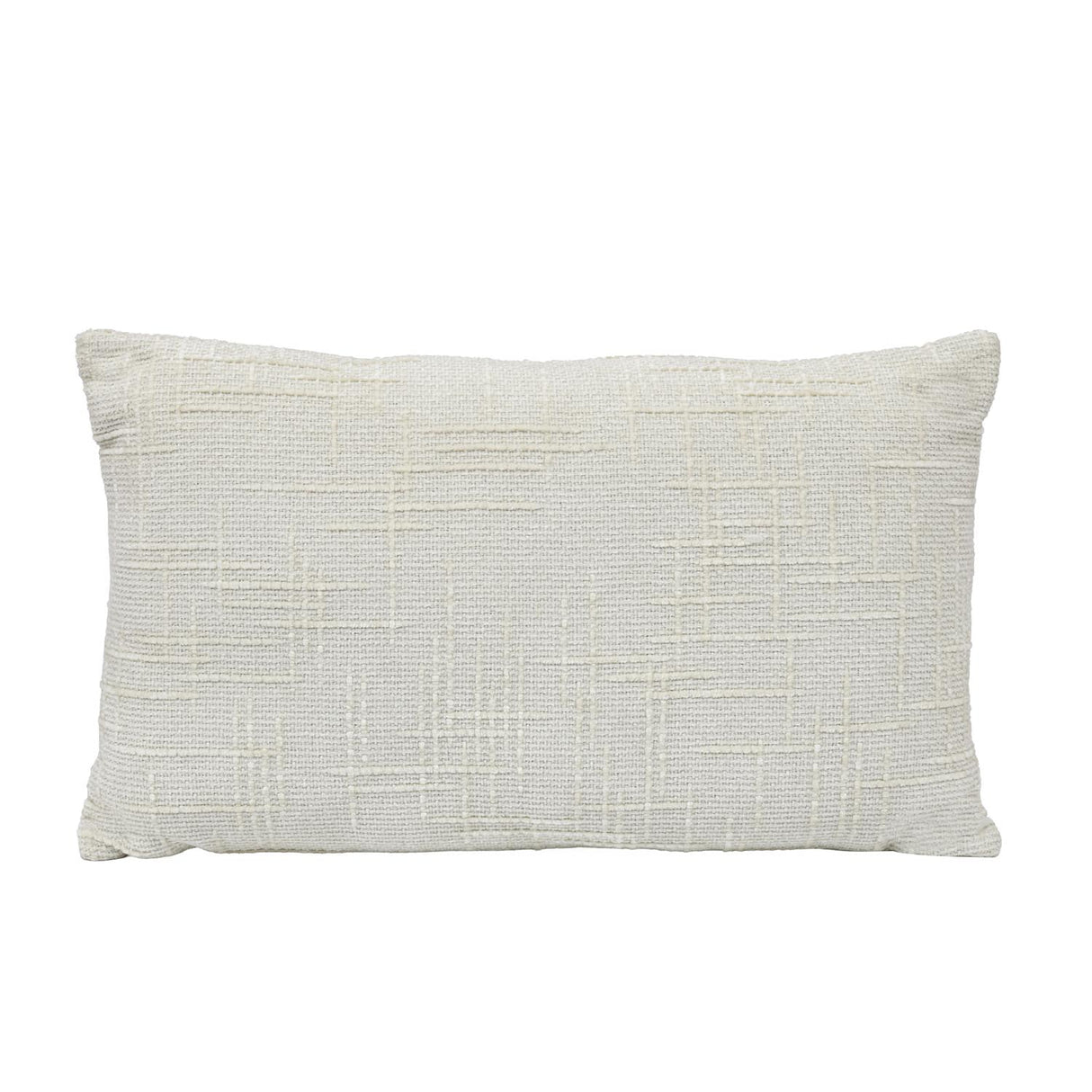 Slub Polyester 50 x 30 cm Filled Cushion- Cream