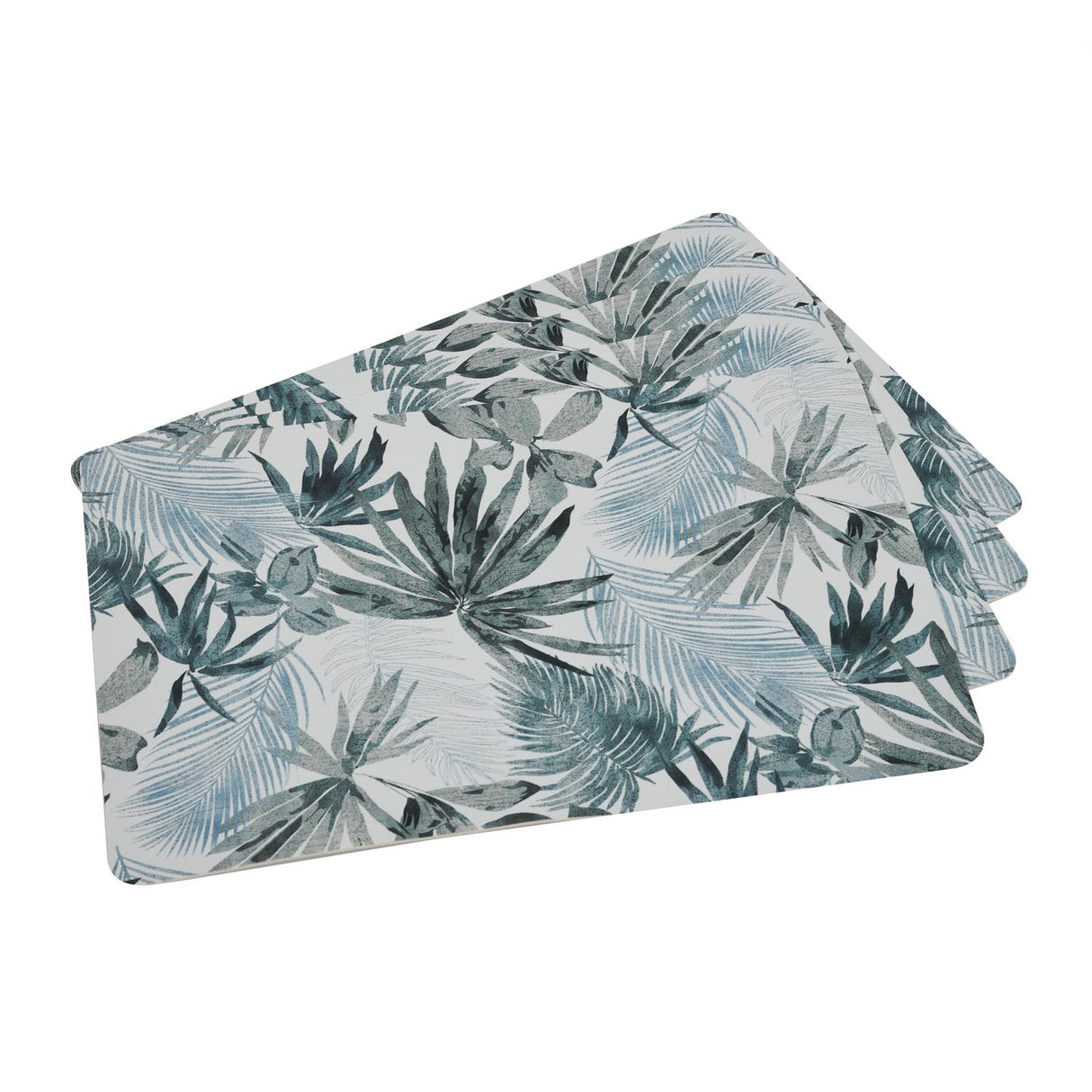 Leaves Print Placemat Set of 4- Grey