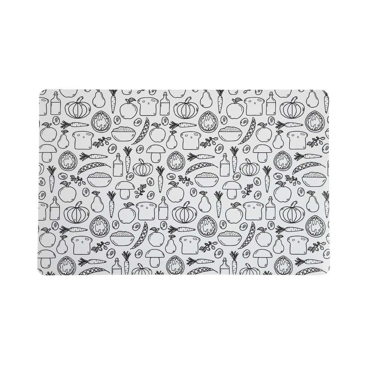 Doodle Print EVA Placemat Set of 4- Black