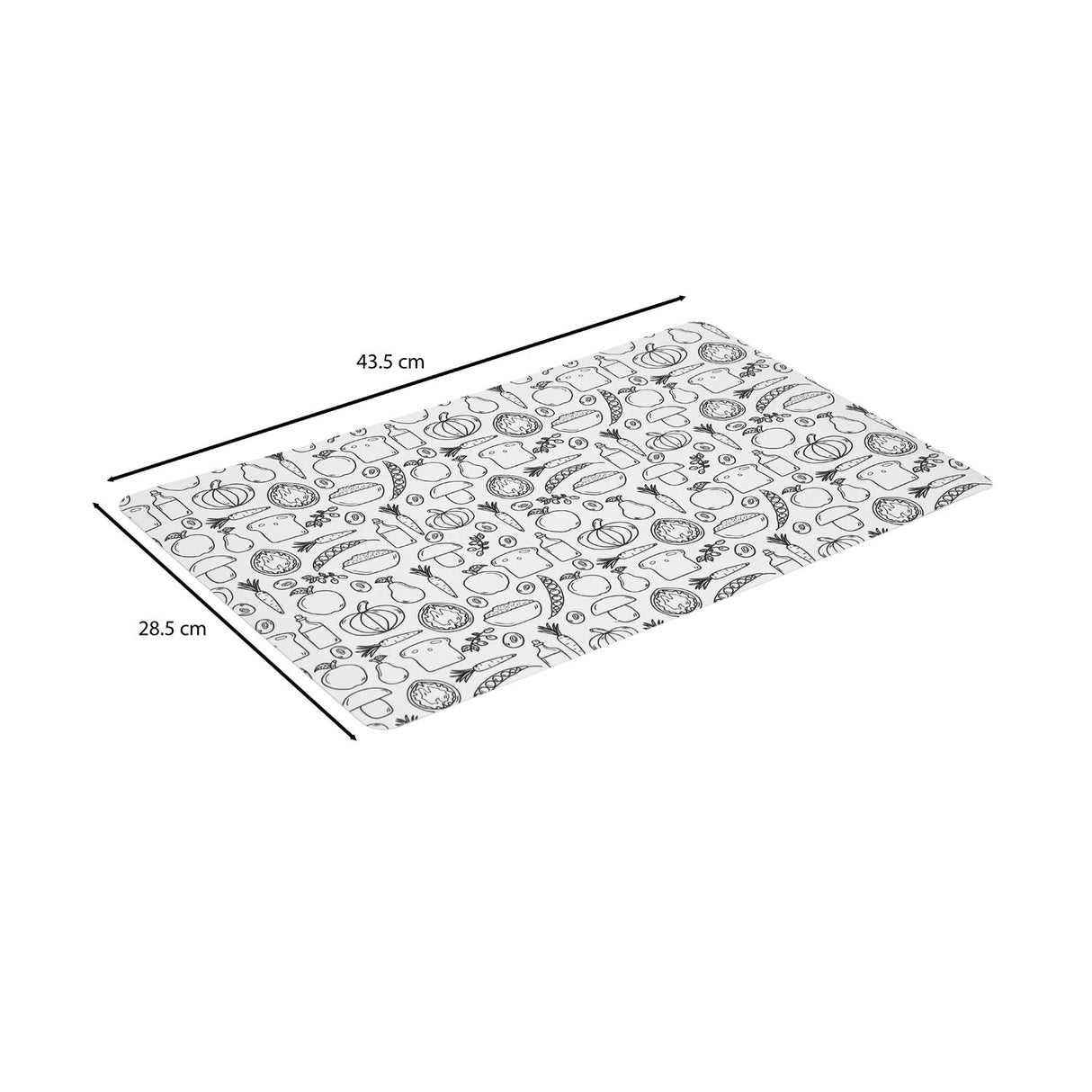 Doodle Print EVA Placemat Set of 4- Black