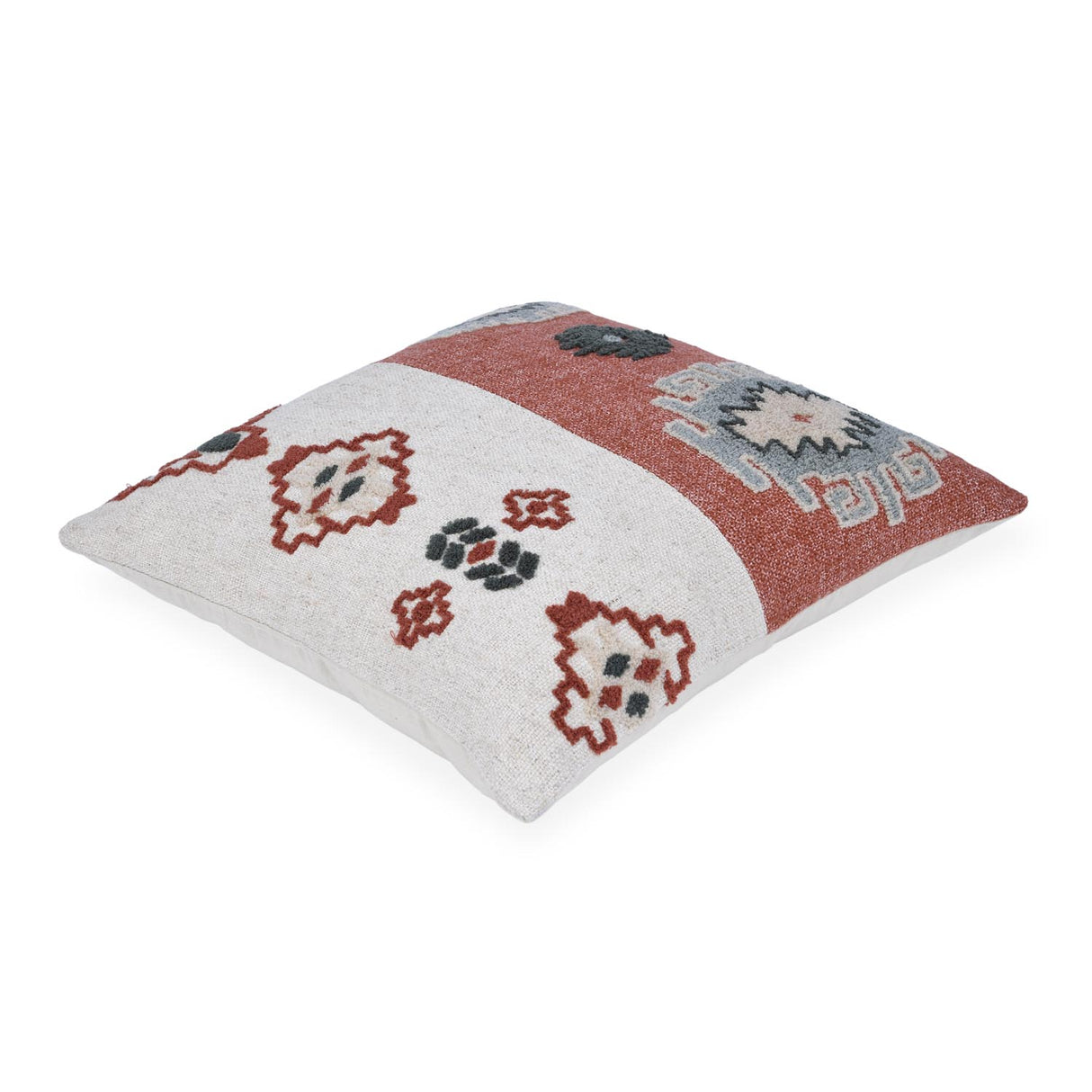 Floral Rhythm Embroidered 16" x 16" Cushion Cover- Multicolor
