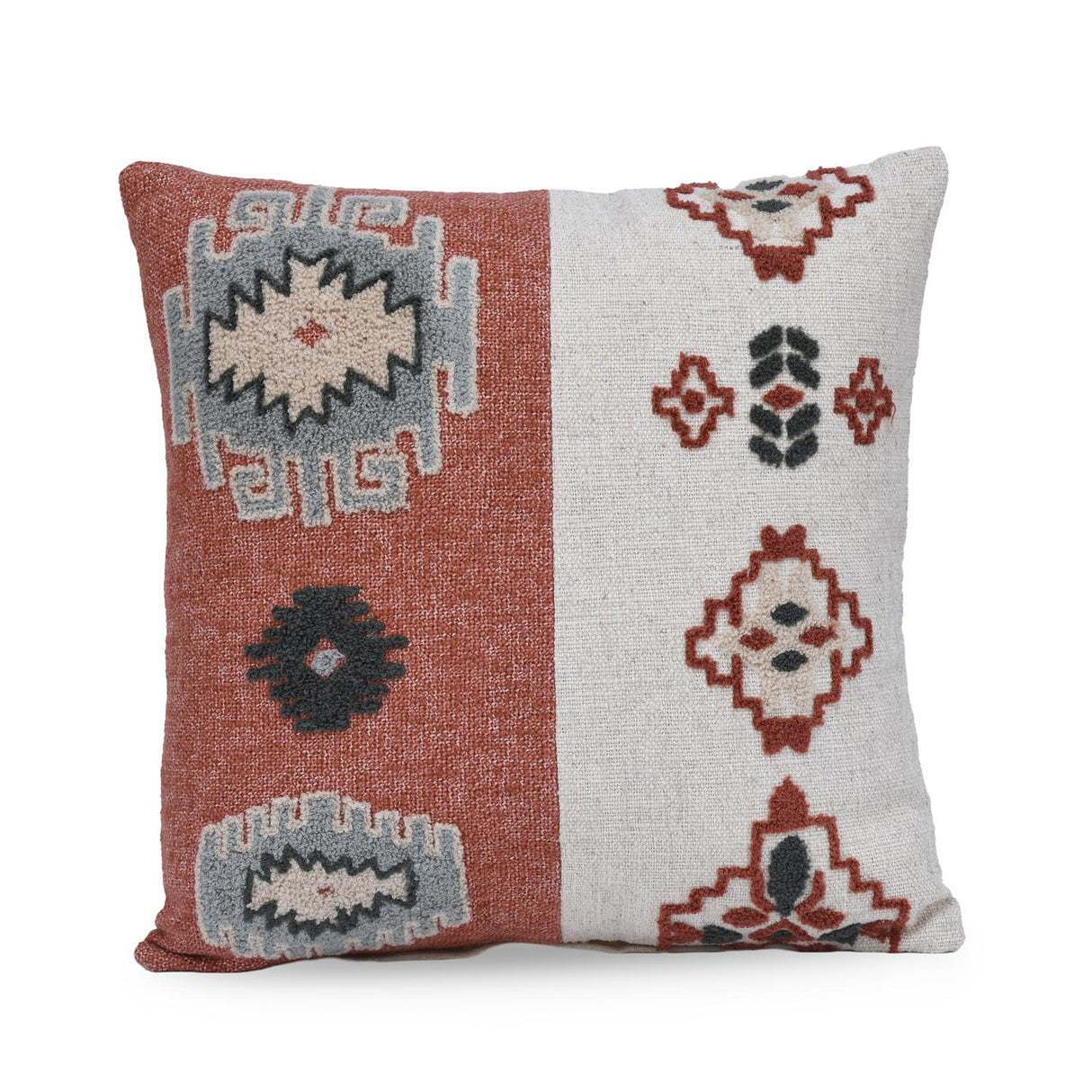 Floral Rhythm Embroidered 16" x 16" Cushion Cover- Multicolor