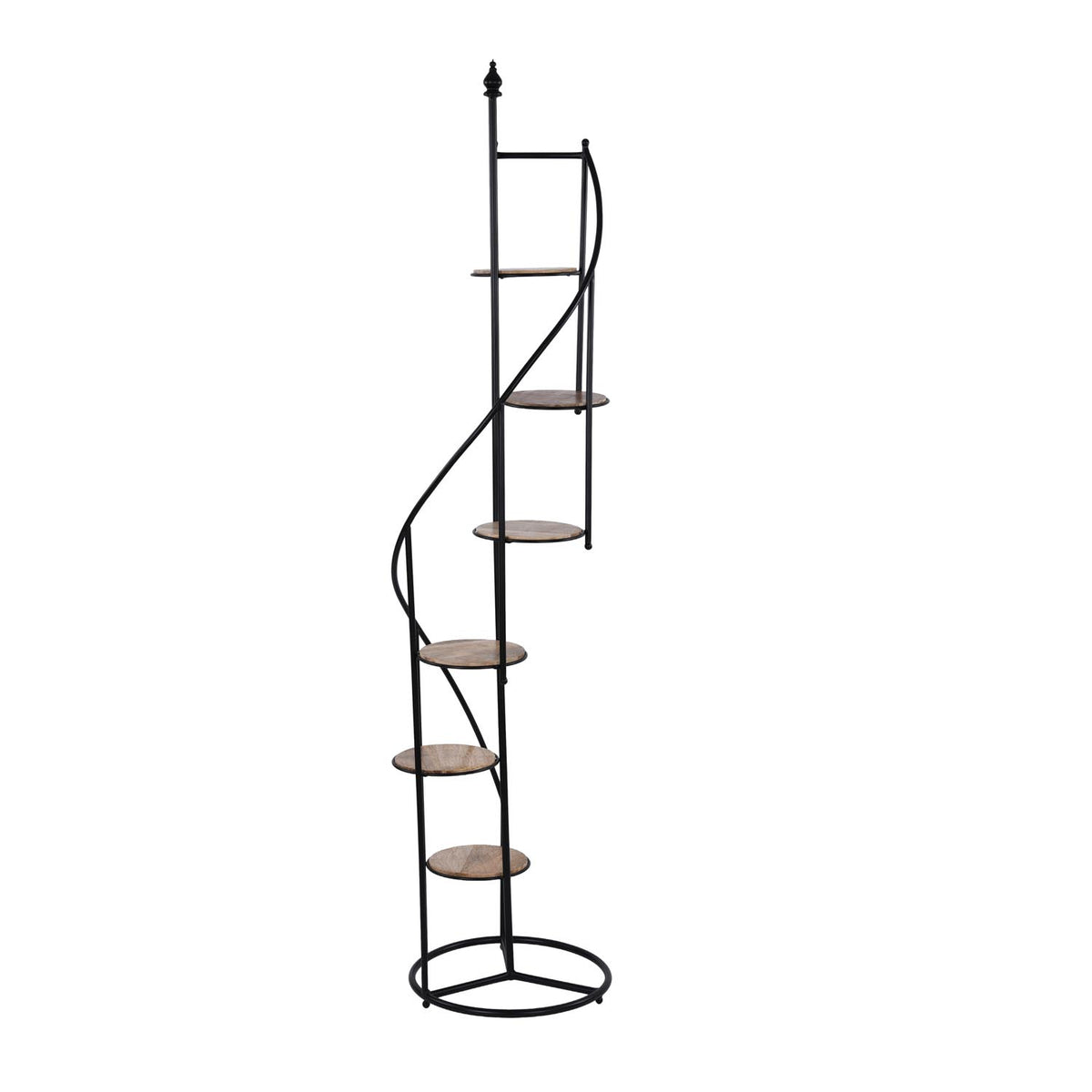 Tall Spiral Planter Stand- Brown and Black