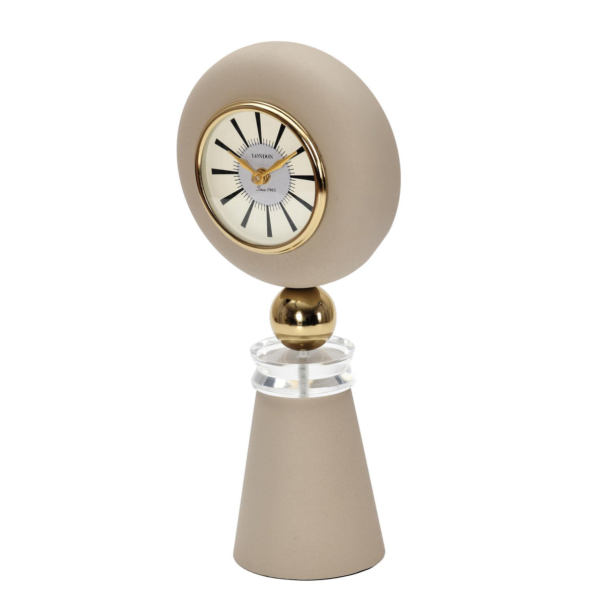 Round Table Clock with Stand- Taupe