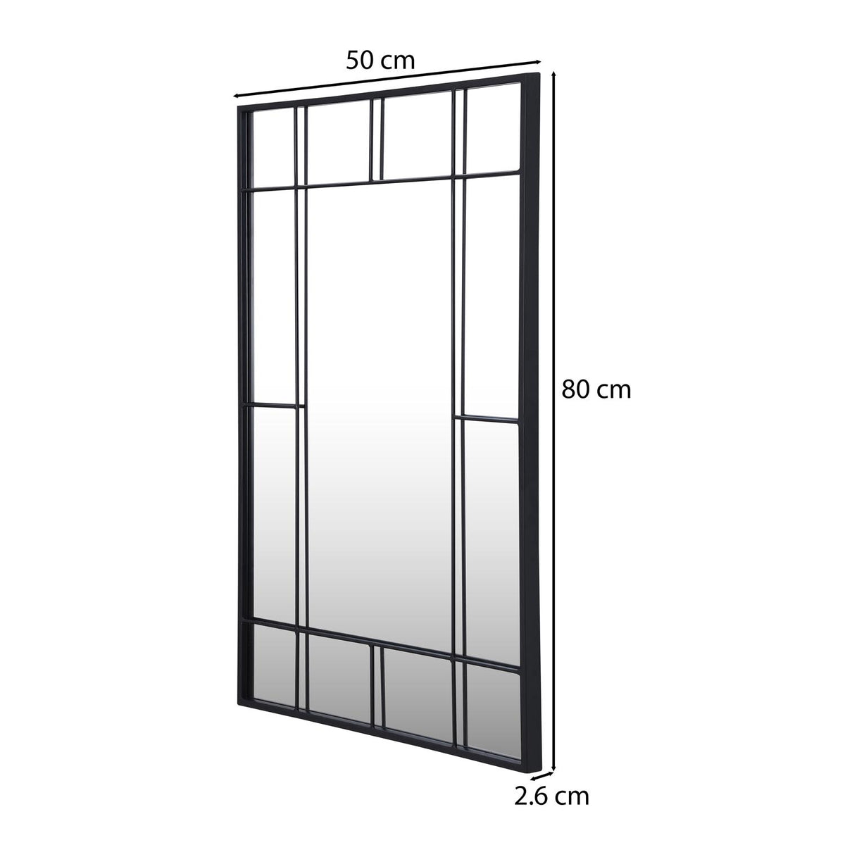 Minimal Grid Wall Mirror- Black