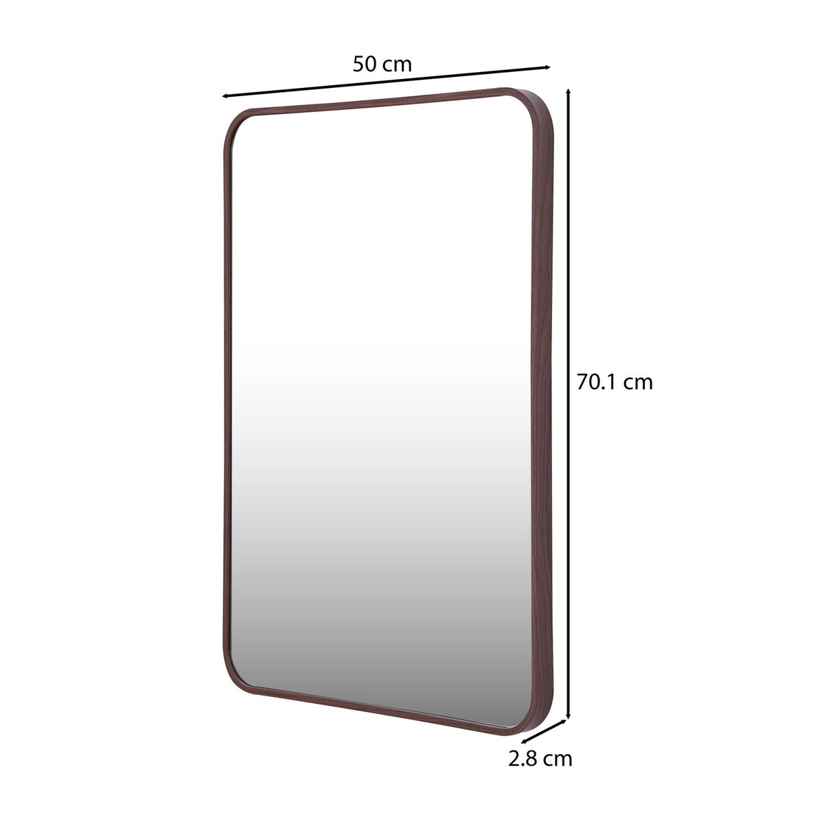 Organic Edge Wall Mirror- Brown