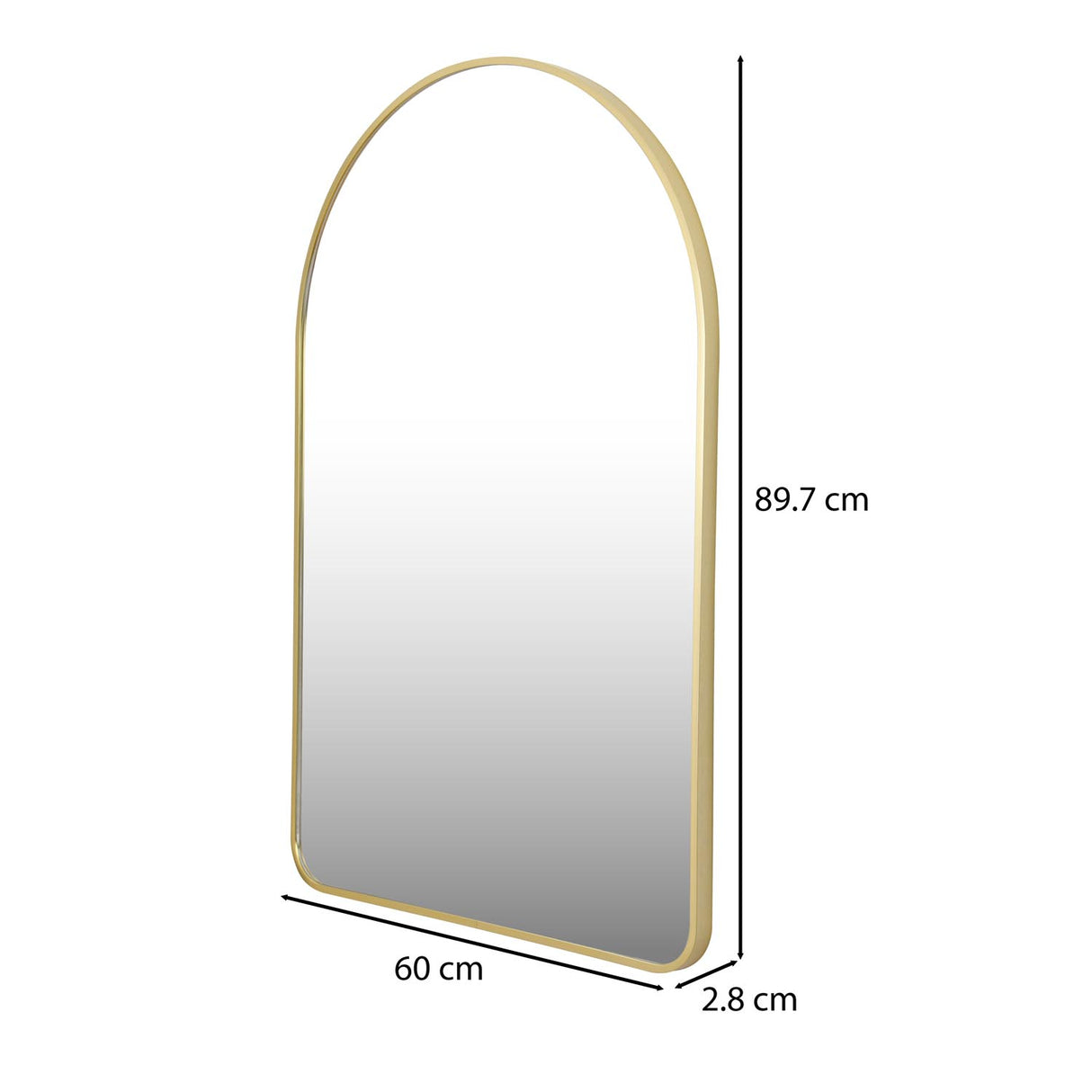 Soft Arch Wall Mirror- Gold