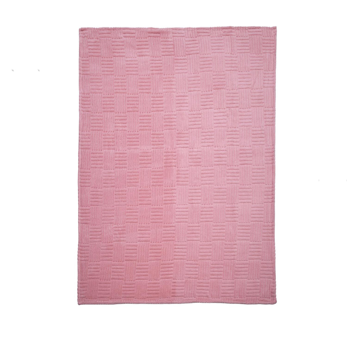 Jacquard Geometric Polyester Single Blanket- Pink