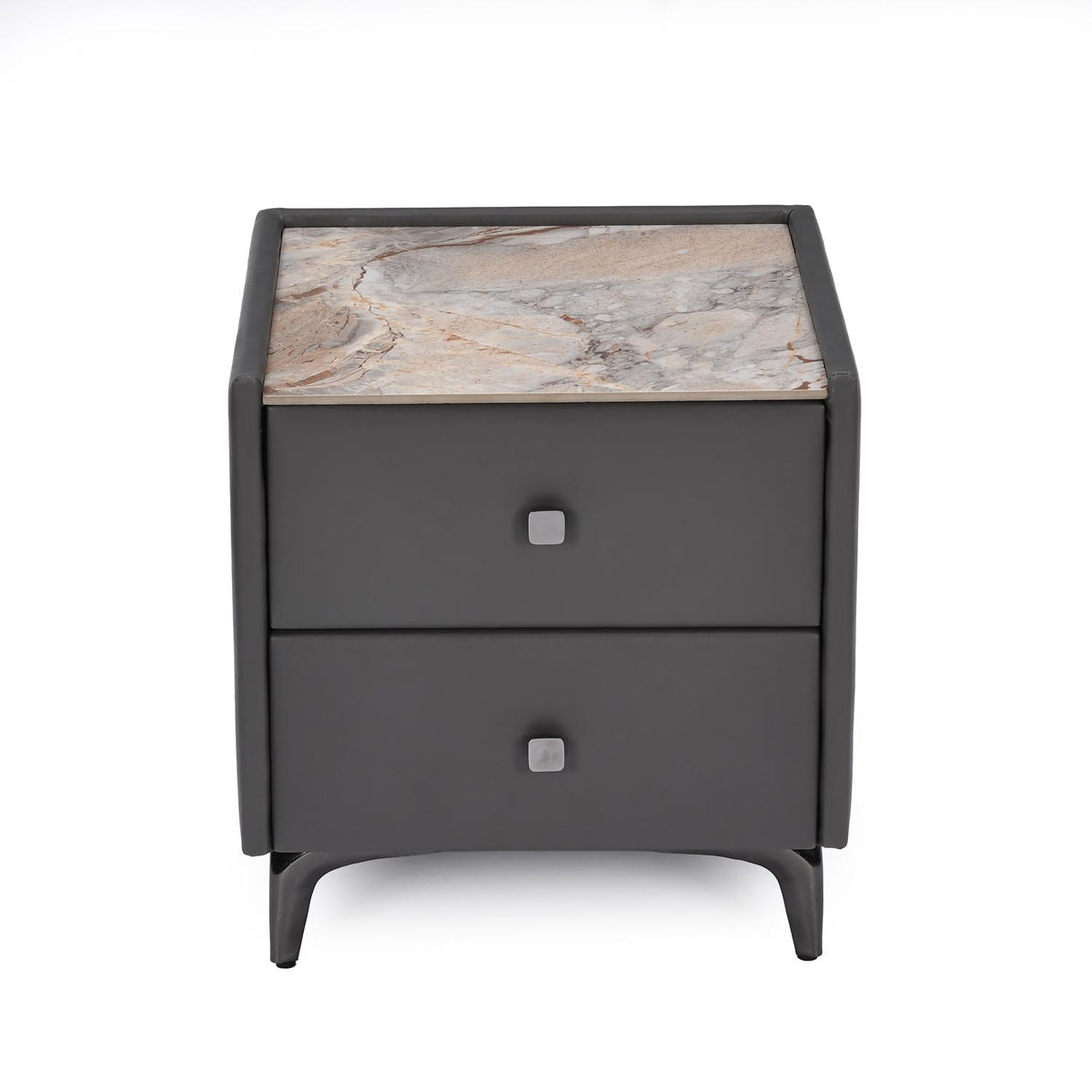 Lynn Upholstered Night Stand- Grey