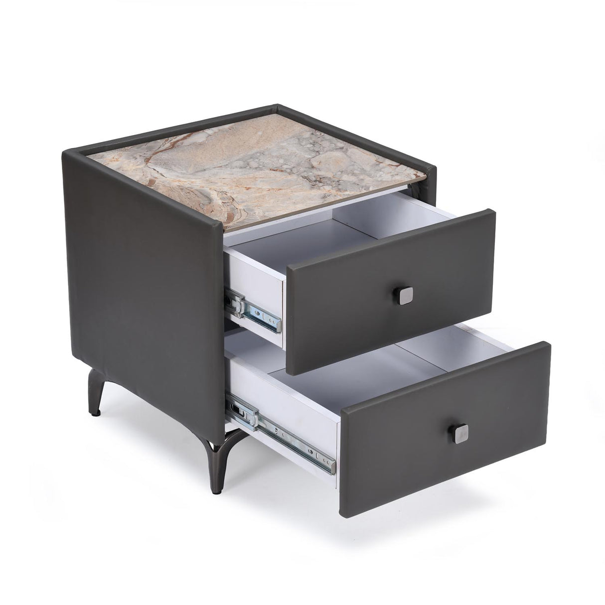 Lynn Upholstered Night Stand- Grey