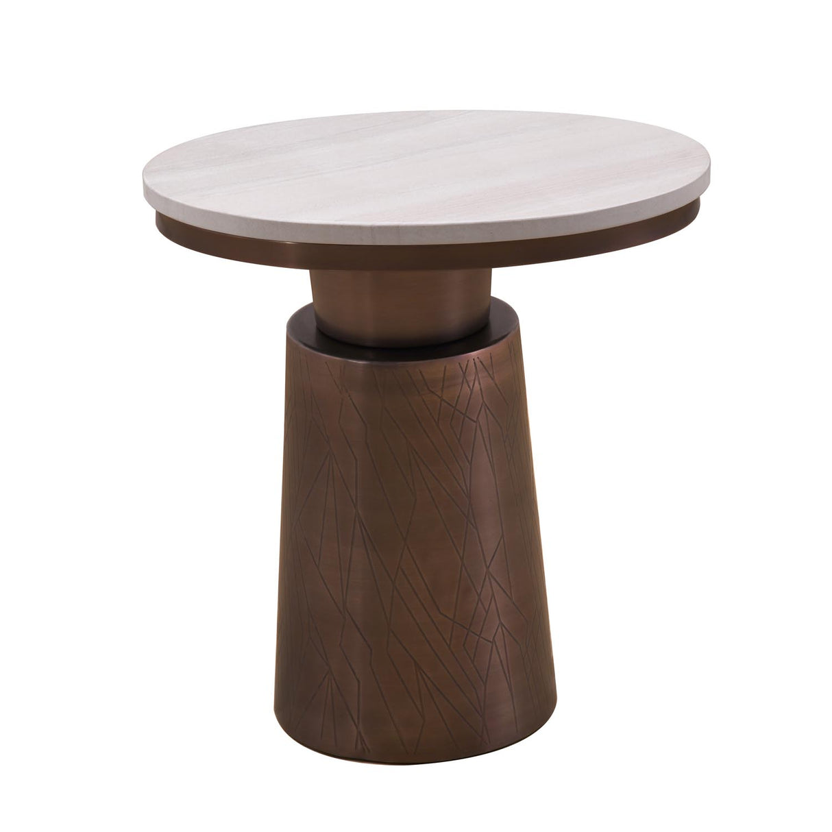 Mura Marble Top Side Table- Bronze