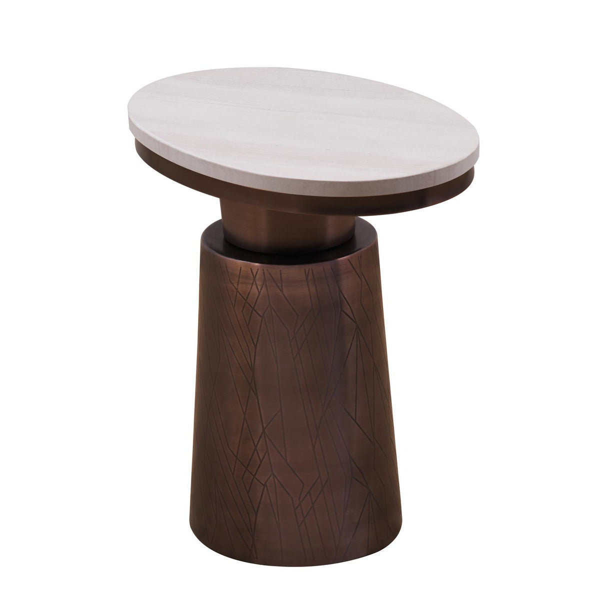 Mura Marble Top Side Table- Bronze