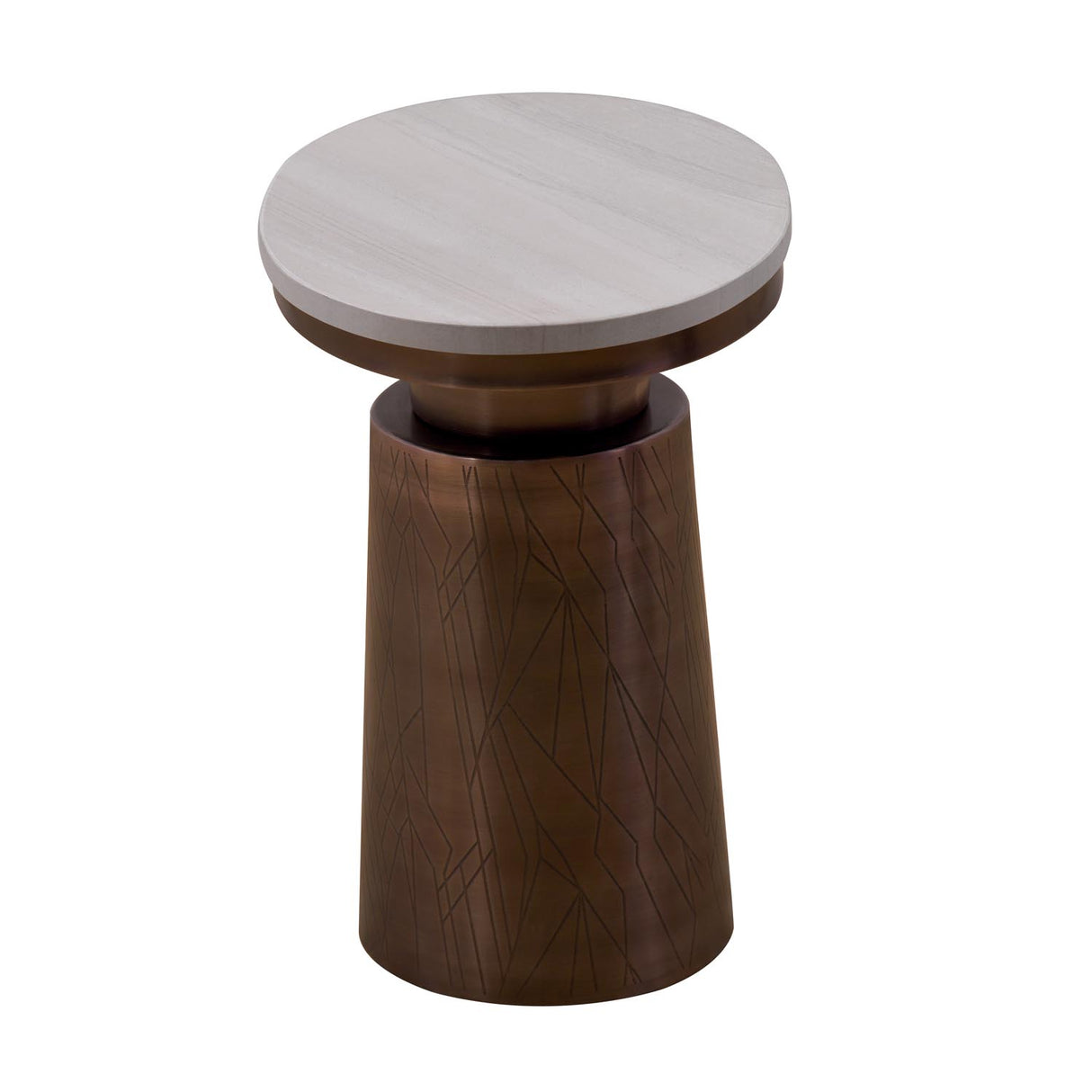 Mura Marble Top Side Table- Bronze