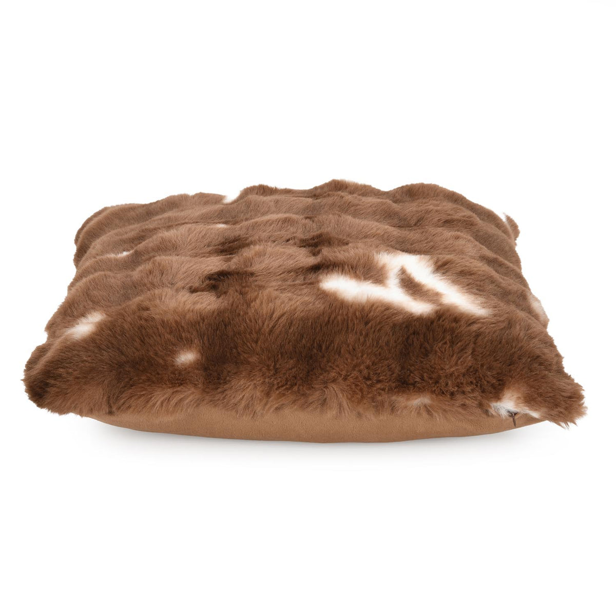 Soft Fur Polyester 20'' x 20" Filled Cushion - Brown