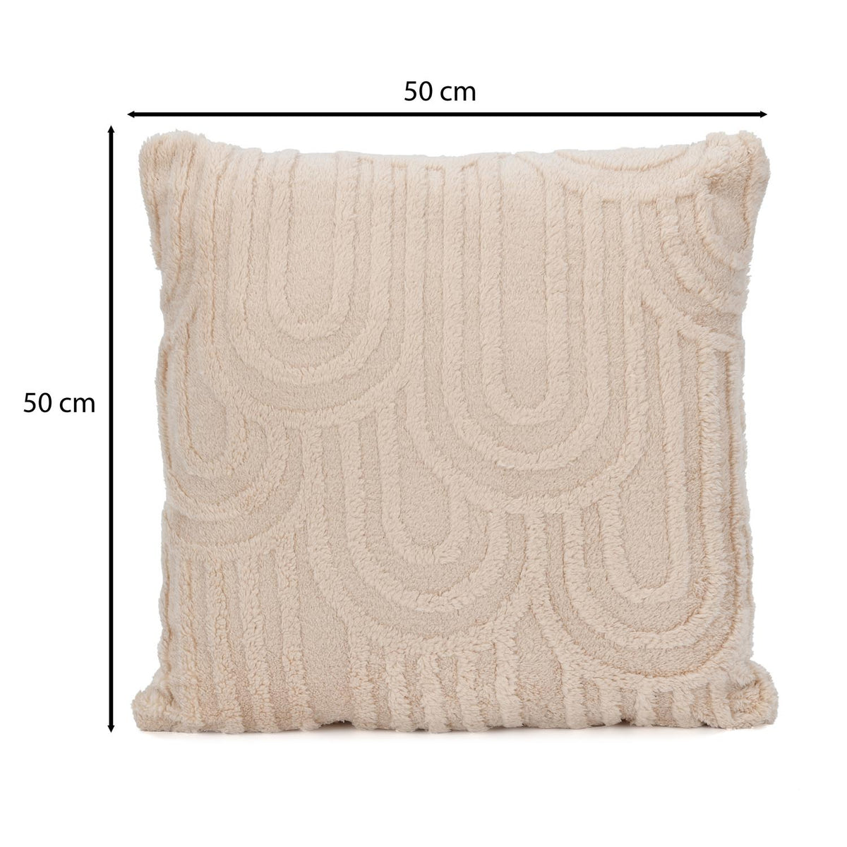 Jacquard Arch Polyester 20'' x 20" Filled Cushion - Beige