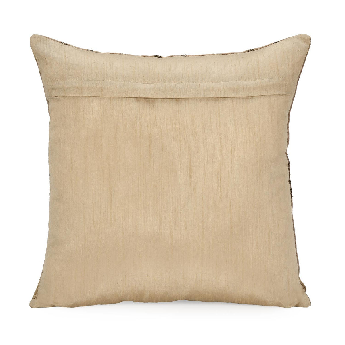 Oval Pattern Vicose Velvet 16" x 16" Cushion Cover- Gold