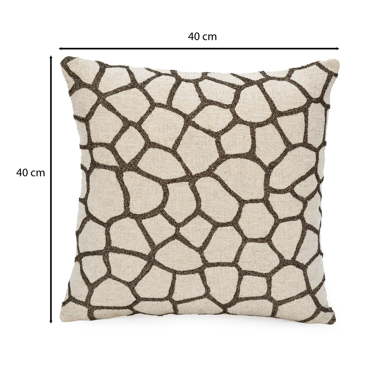 Animal Print Cotton 16" x 16" Cushion Cover - Beige