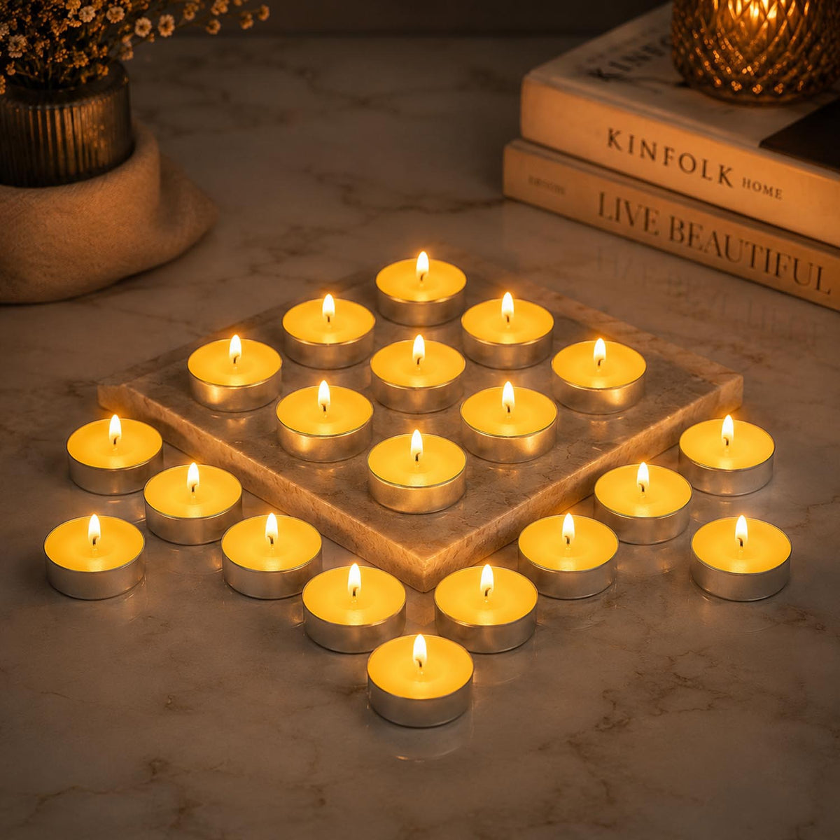 Lemon Yuzu Tealight Candle Set of 20- Yellow
